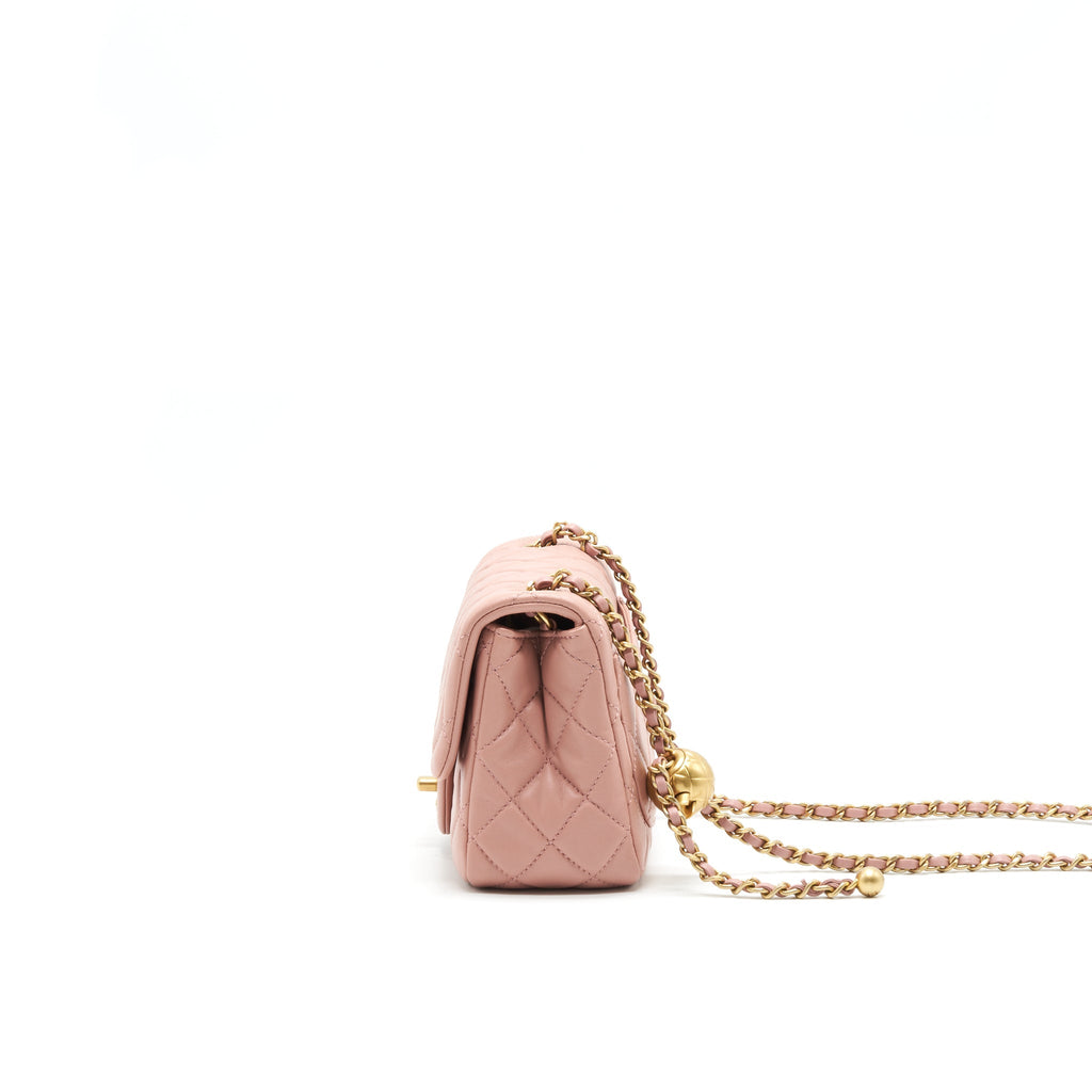Chanel 21B Light Pink Pearl Crush Mini Square Flap Bag