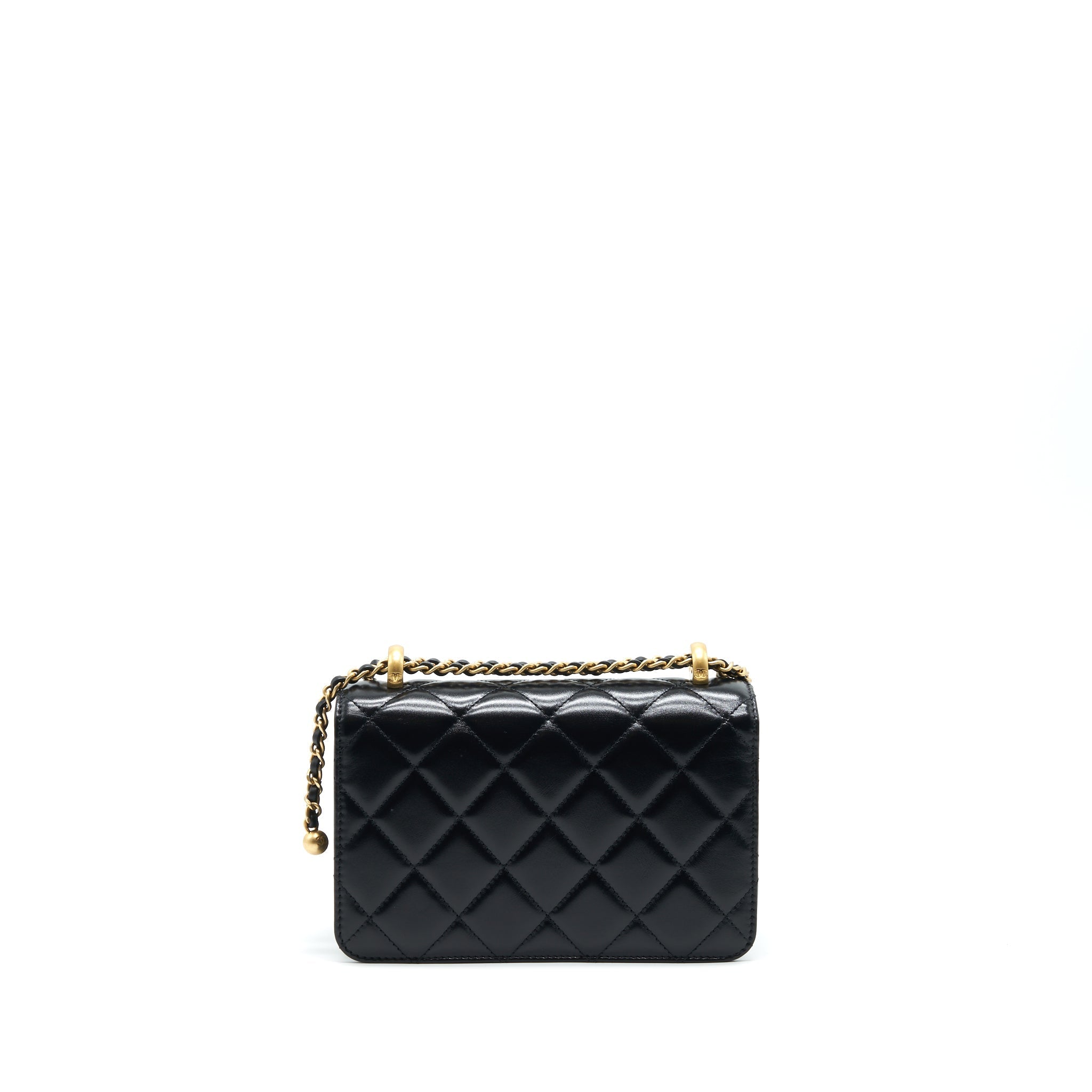 Chanel 21A Gold Crush Mini Flap Bag Calfskin Black
