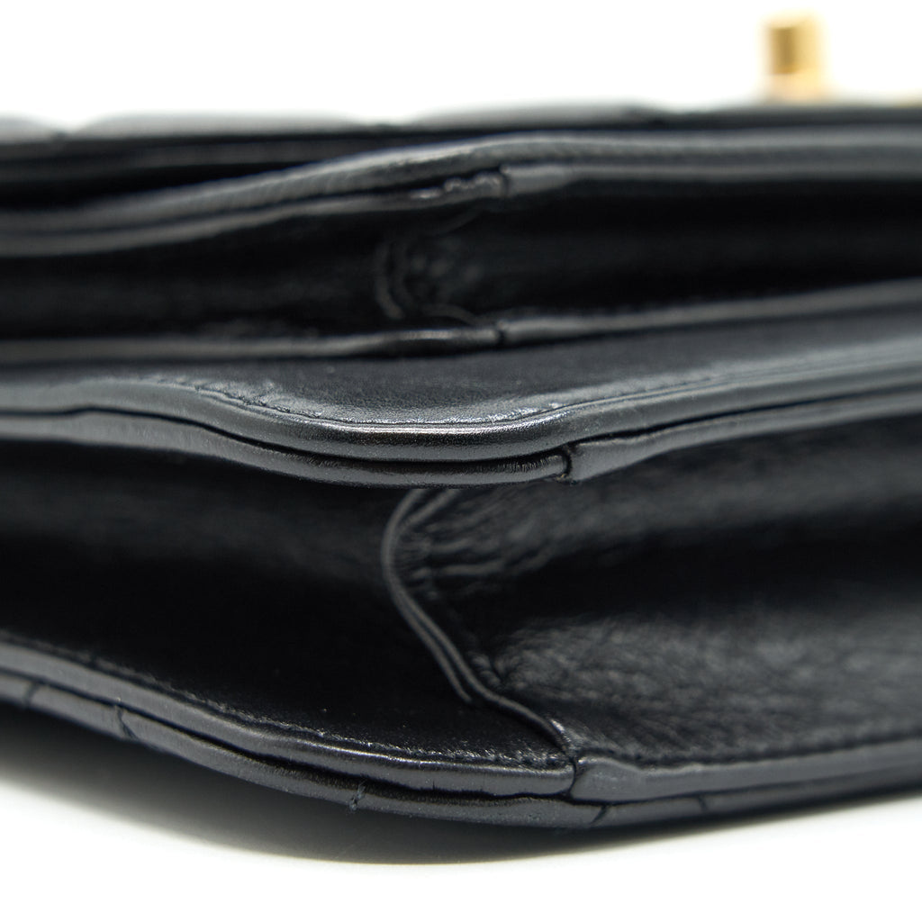 Chanel Quilted Calfskin and Caviar Flap Bag Black