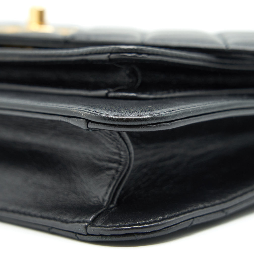 Chanel Quilted Calfskin and Caviar Flap Bag Black