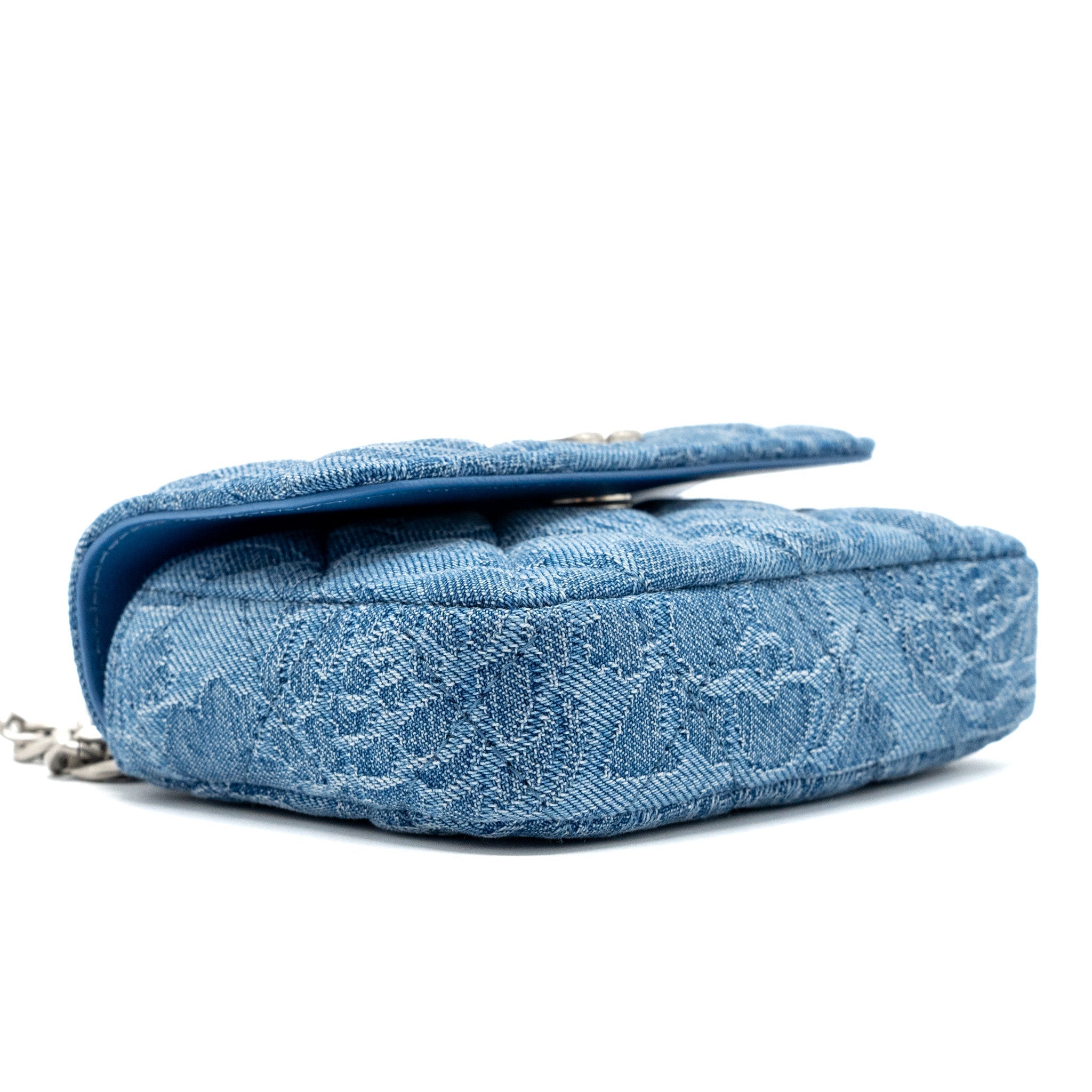 Chanel Coco Love Mini Clutch With Chain Denim Blue (Microchip)
