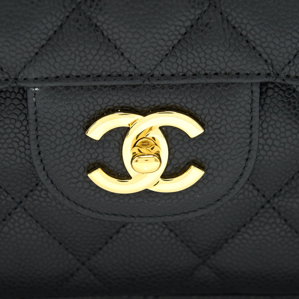 Chanel Classic Jumbo Double Flap Bag Black Cavier