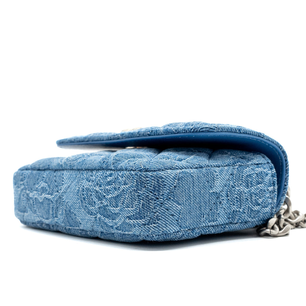 Chanel Coco Love Mini Clutch With Chain Denim Blue (Microchip)