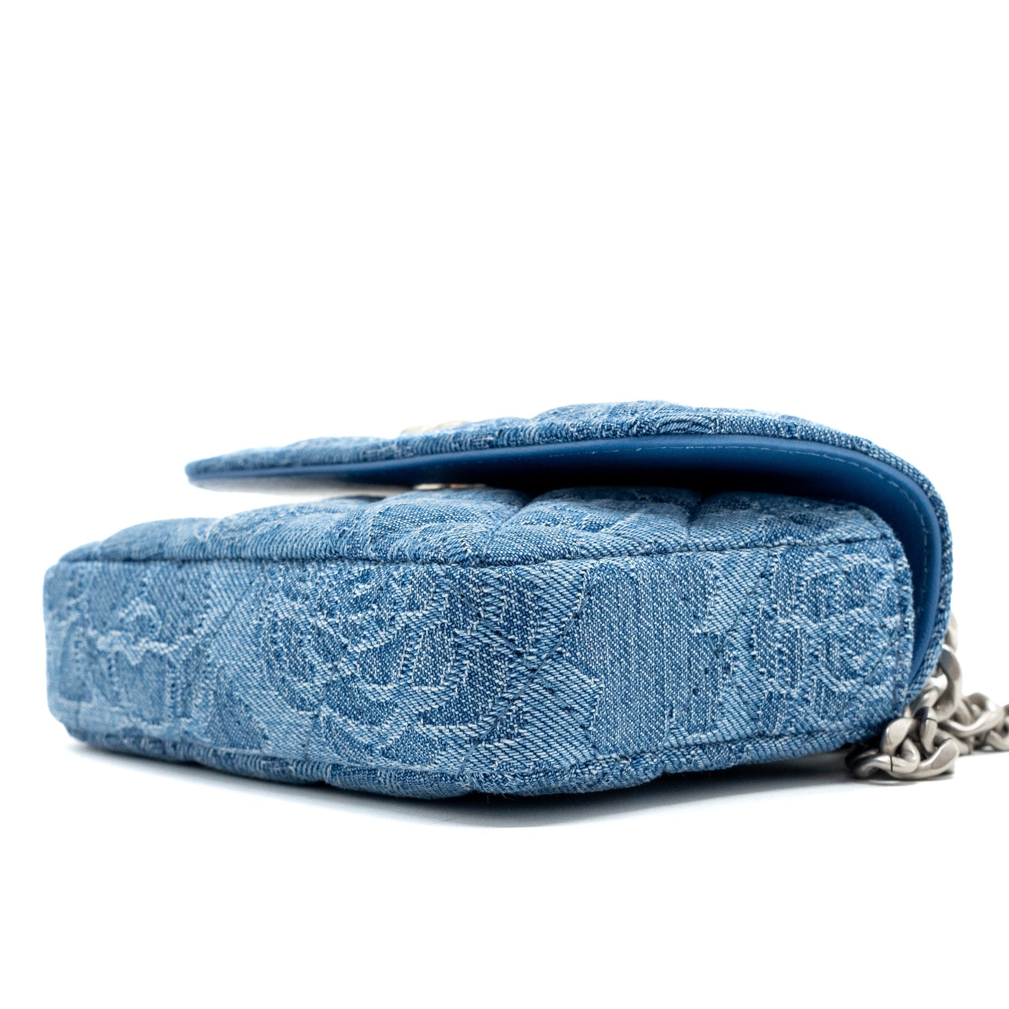 Chanel Coco Love Mini Clutch With Chain Denim Blue (Microchip)