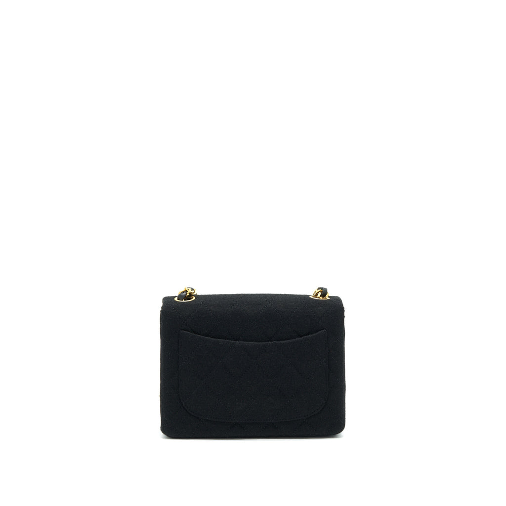 Chanel Vintage Fabric Mini Square Flap Bag Black