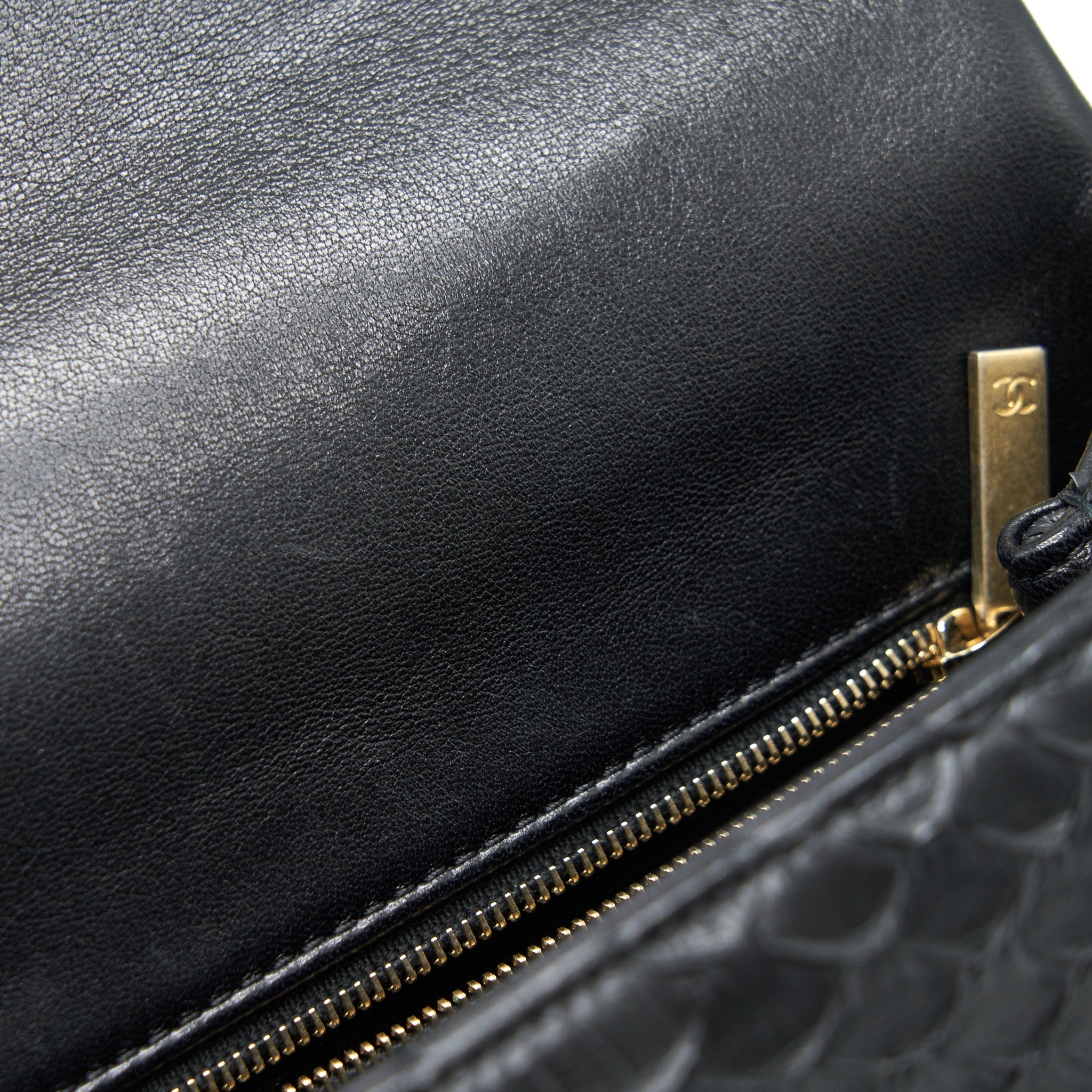 Chanel Coco Handle Mini Python Leather Black