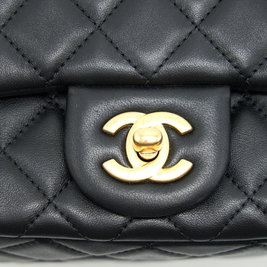 Chanel Pearl Crush Crush Mini Square Flap Bag Black