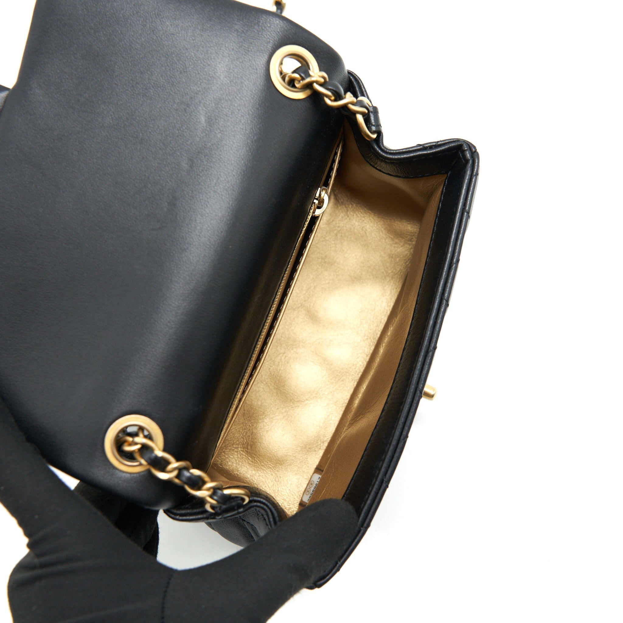Chanel Pearl Crush Crush Mini Square Flap Bag Black