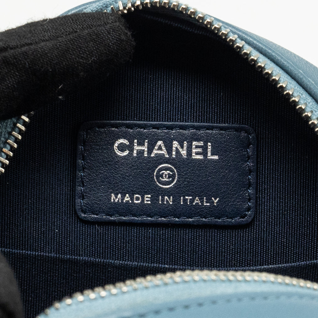 Chanel Round clutch with chain lambskin multicolour blue