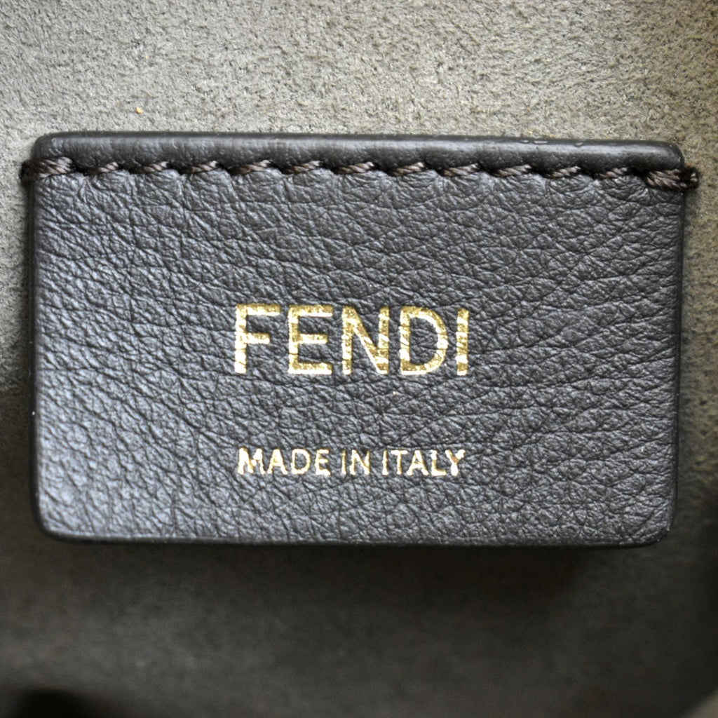 FENDI Mon Tresor Leather Bucket Crossbody Bag Brown