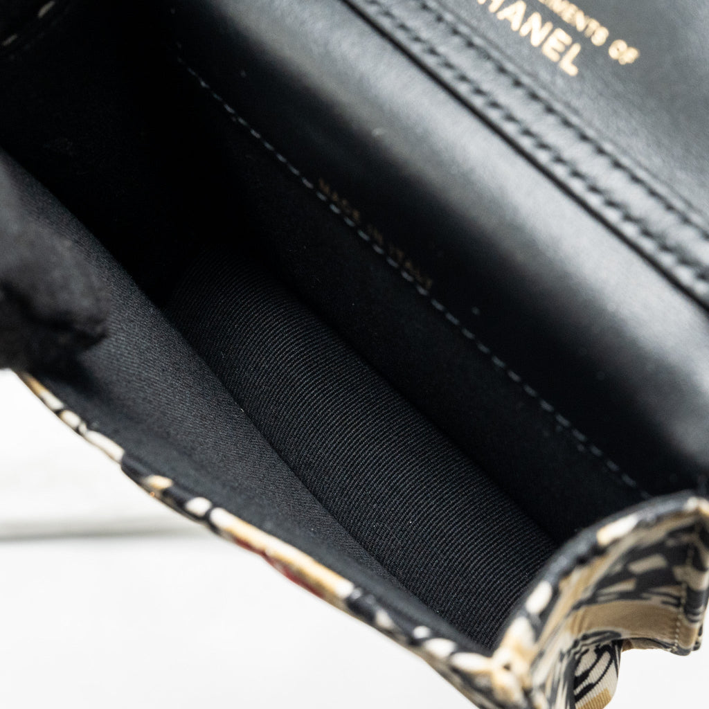 Chanel Mini Clutch With Chain Fabric Multicolour L (Microchip)