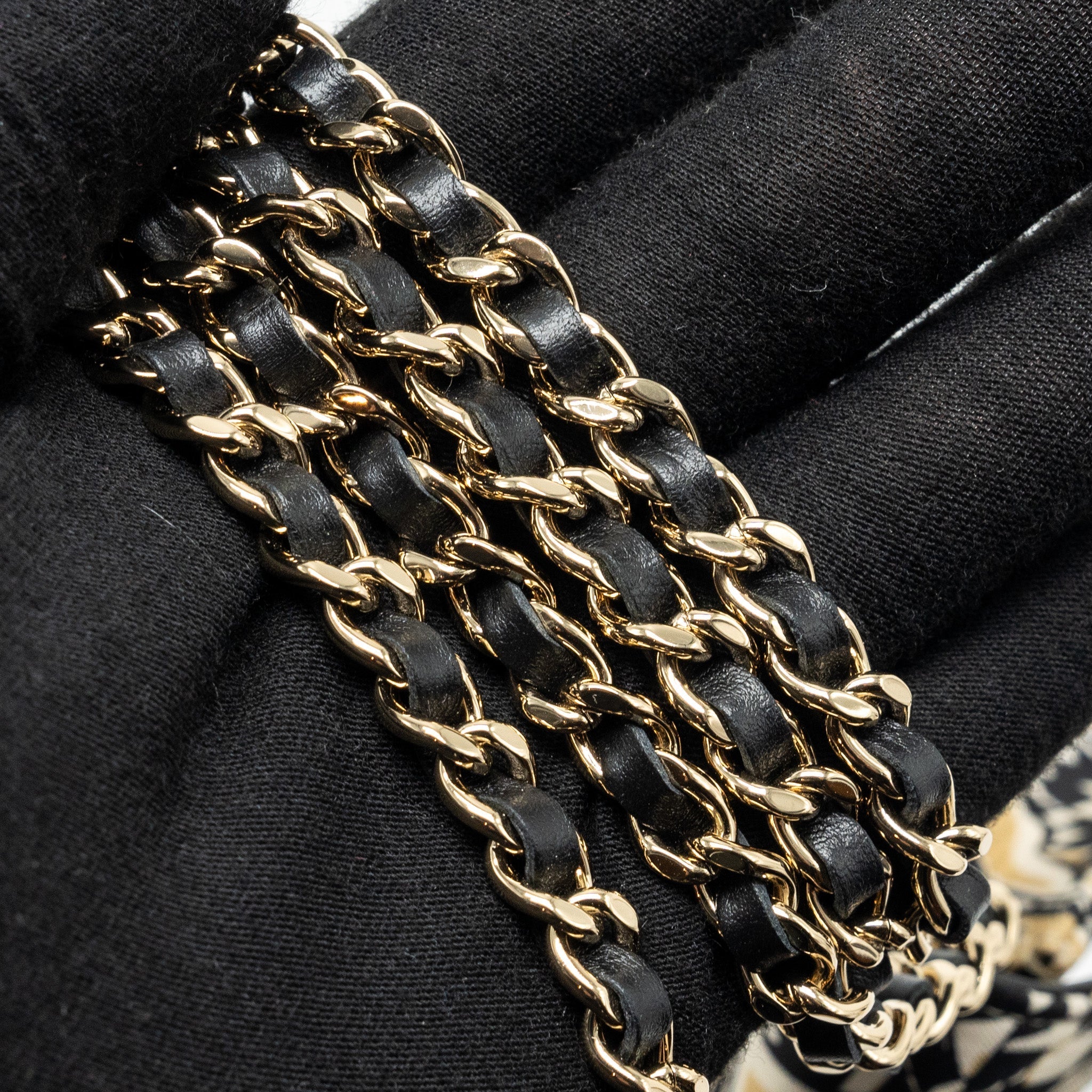 Chanel Mini Clutch With Chain Fabric Multicolour L (Microchip)