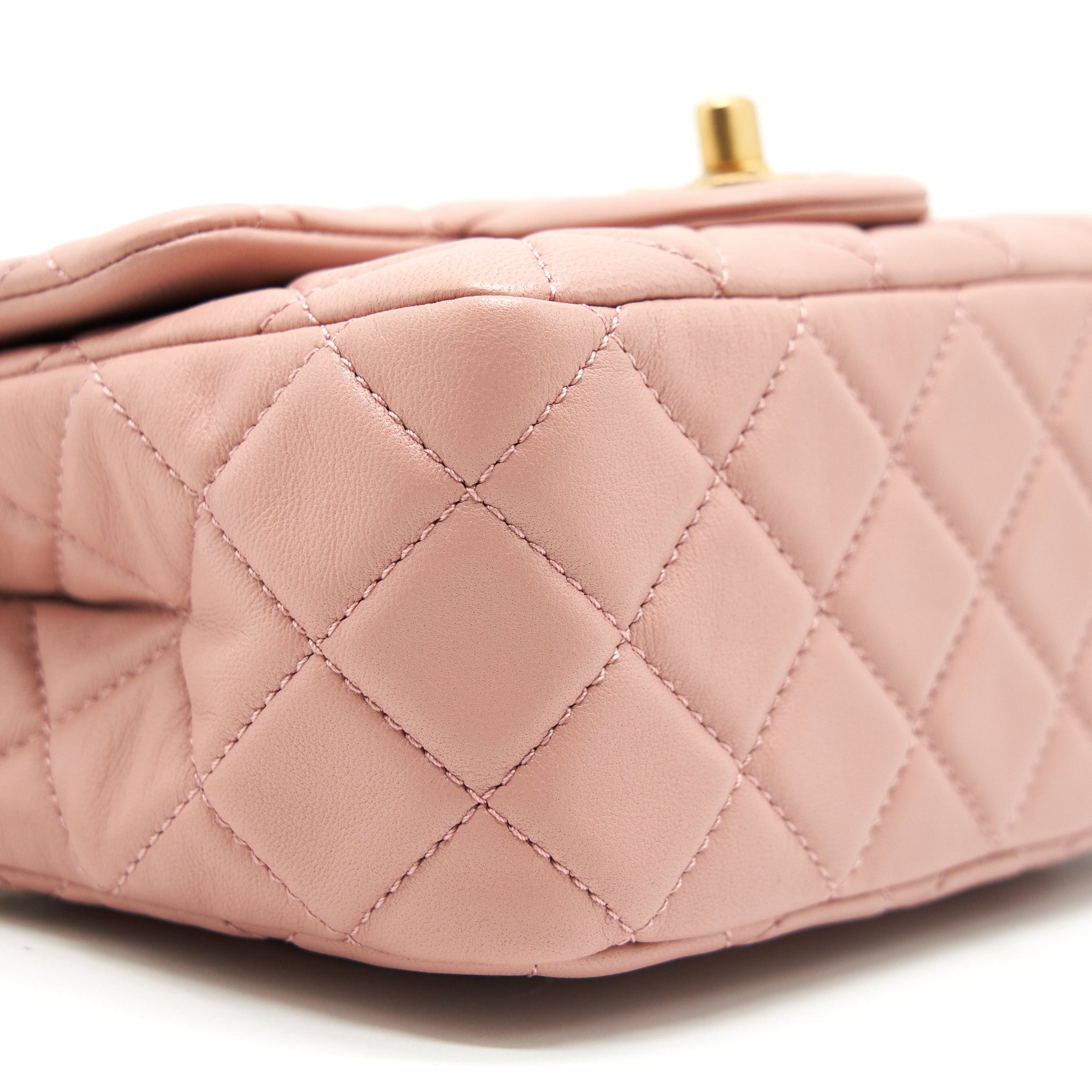 Chanel 21B Light Pink Pearl Crush Mini Square Flap Bag