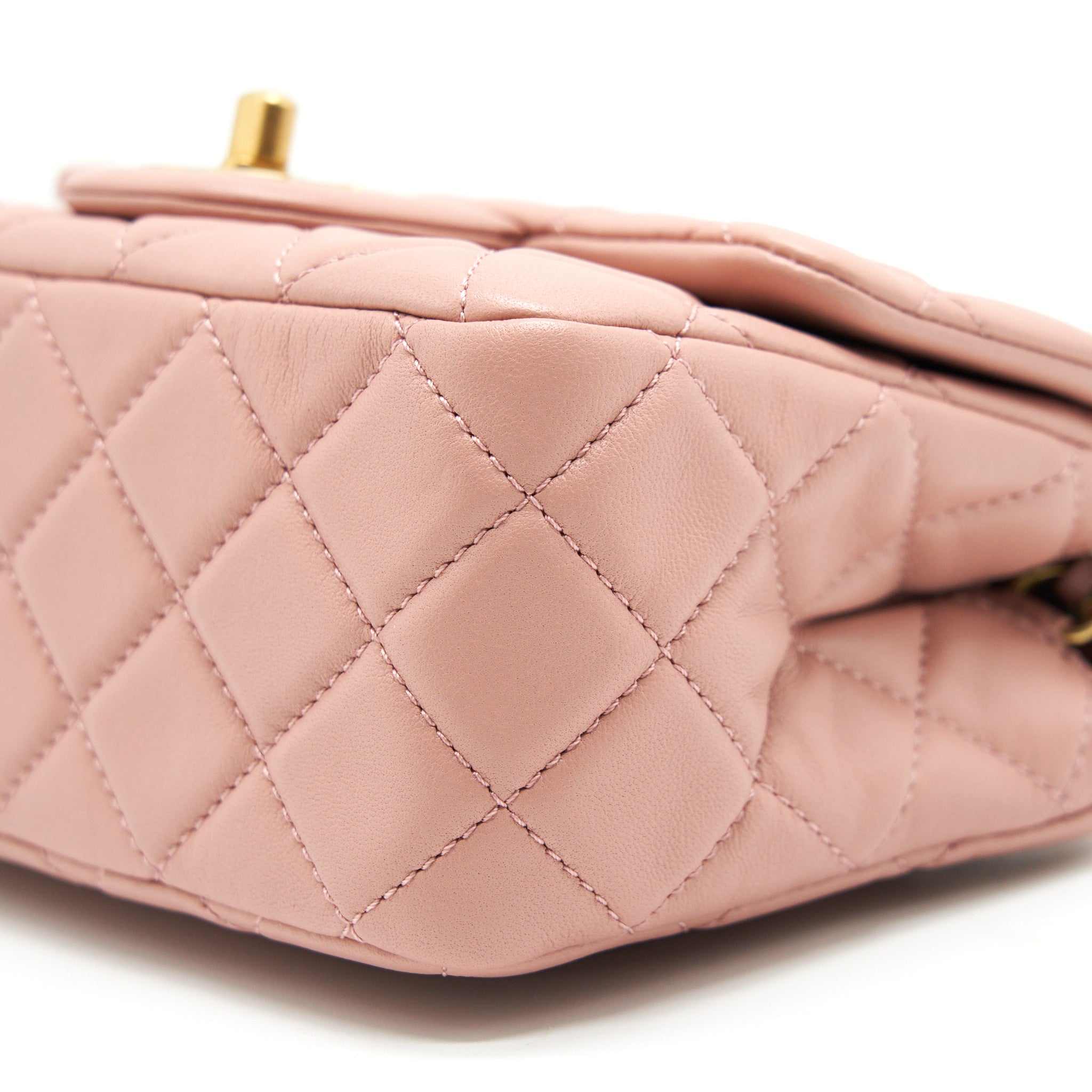 Chanel 21B Light Pink Pearl Crush Mini Square Flap Bag