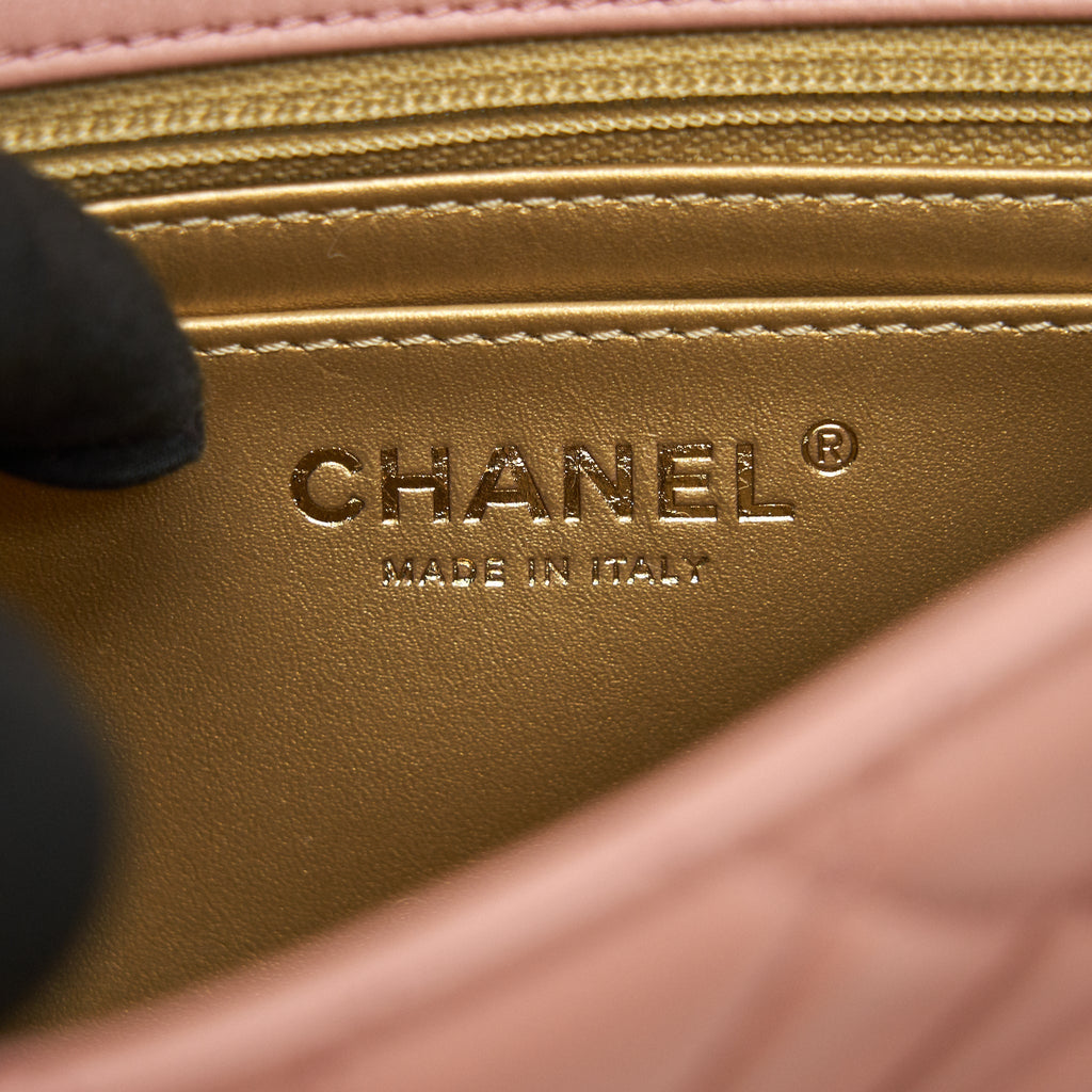 Chanel 21B Light Pink Pearl Crush Mini Square Flap Bag