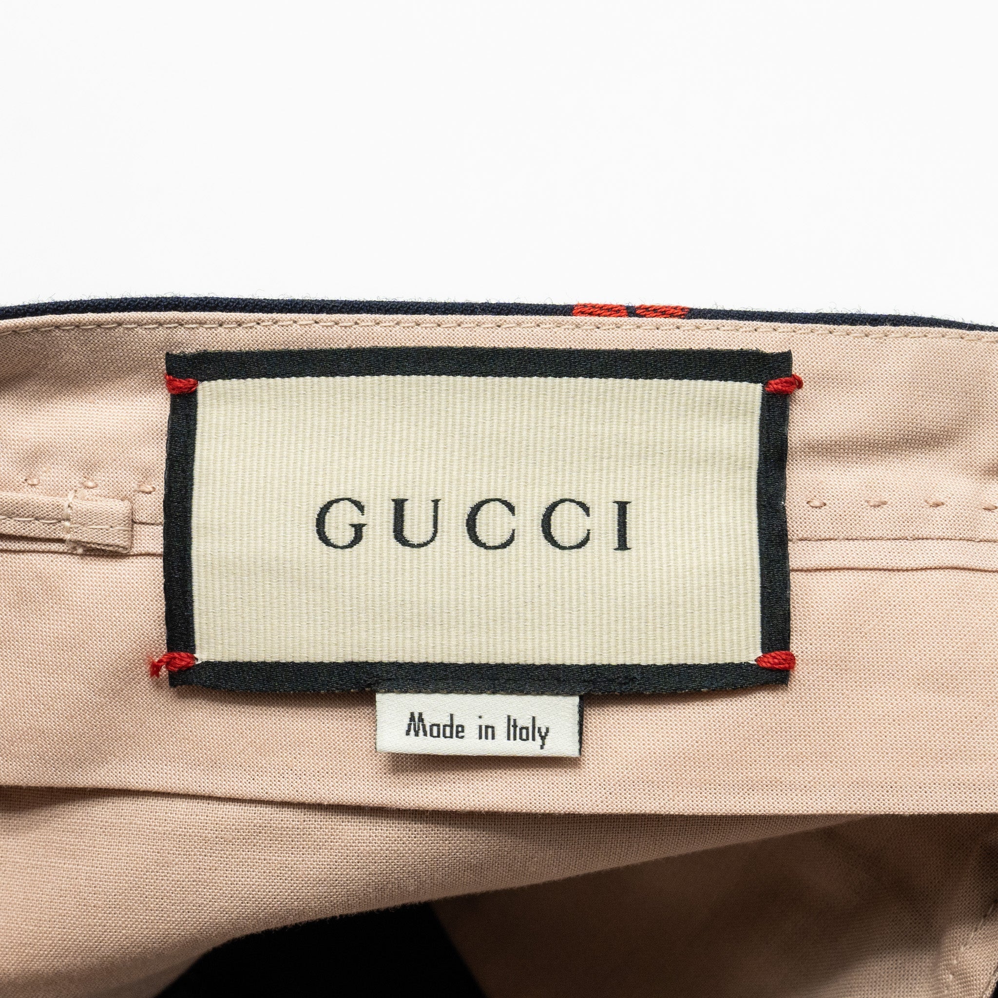 Gucci Size 36 Cherry Print Culotte Trouser Cotton/Wool Navy