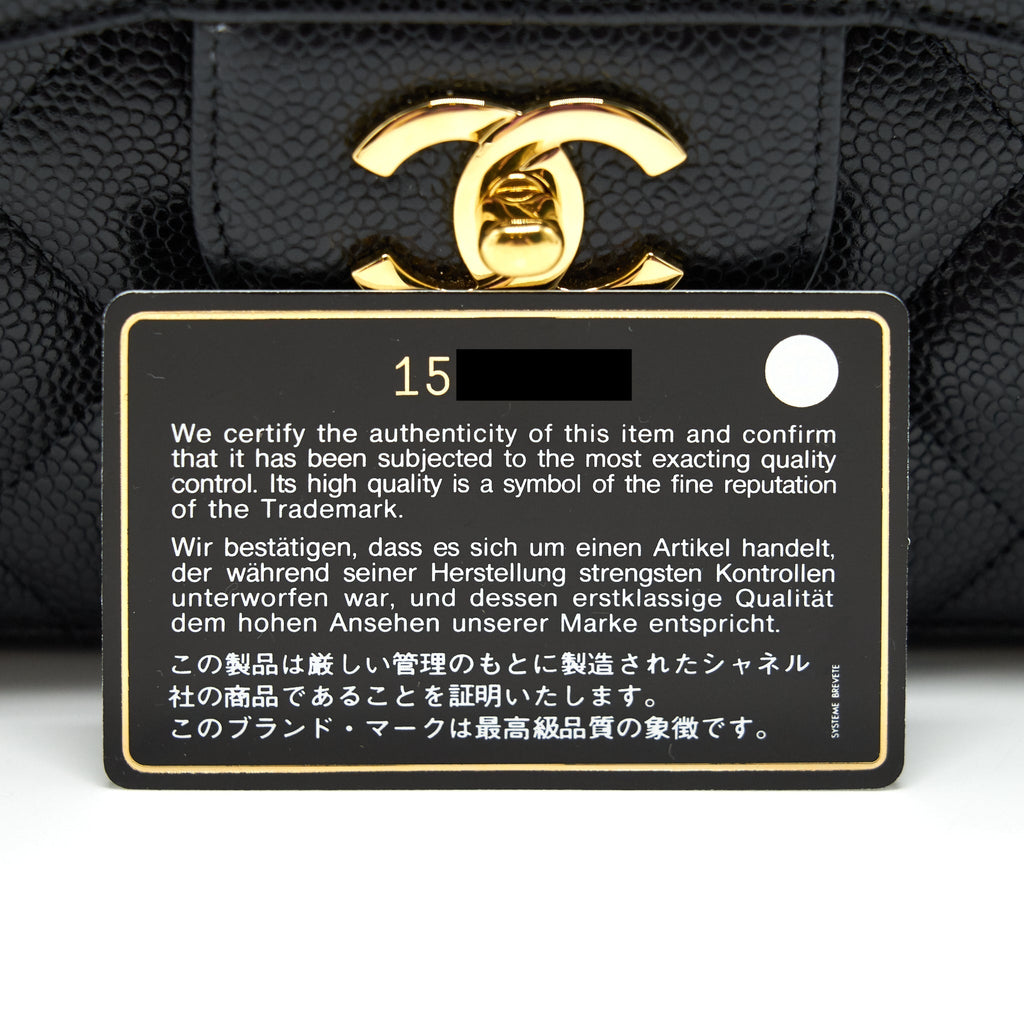 Chanel Classic Jumbo Double Flap Bag Black Cavier