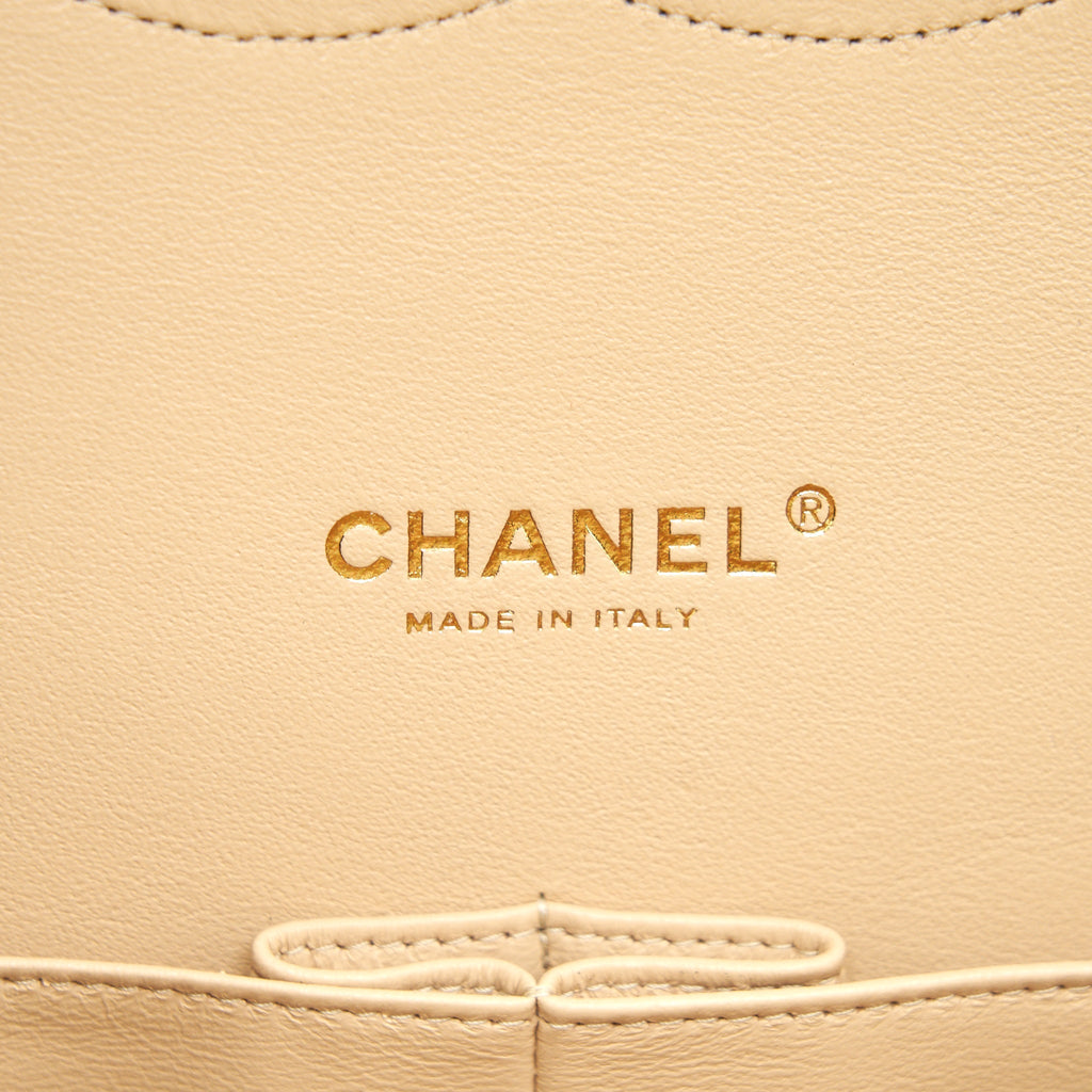Chanel Maxi Classic Double Flap Bag Caviar beige