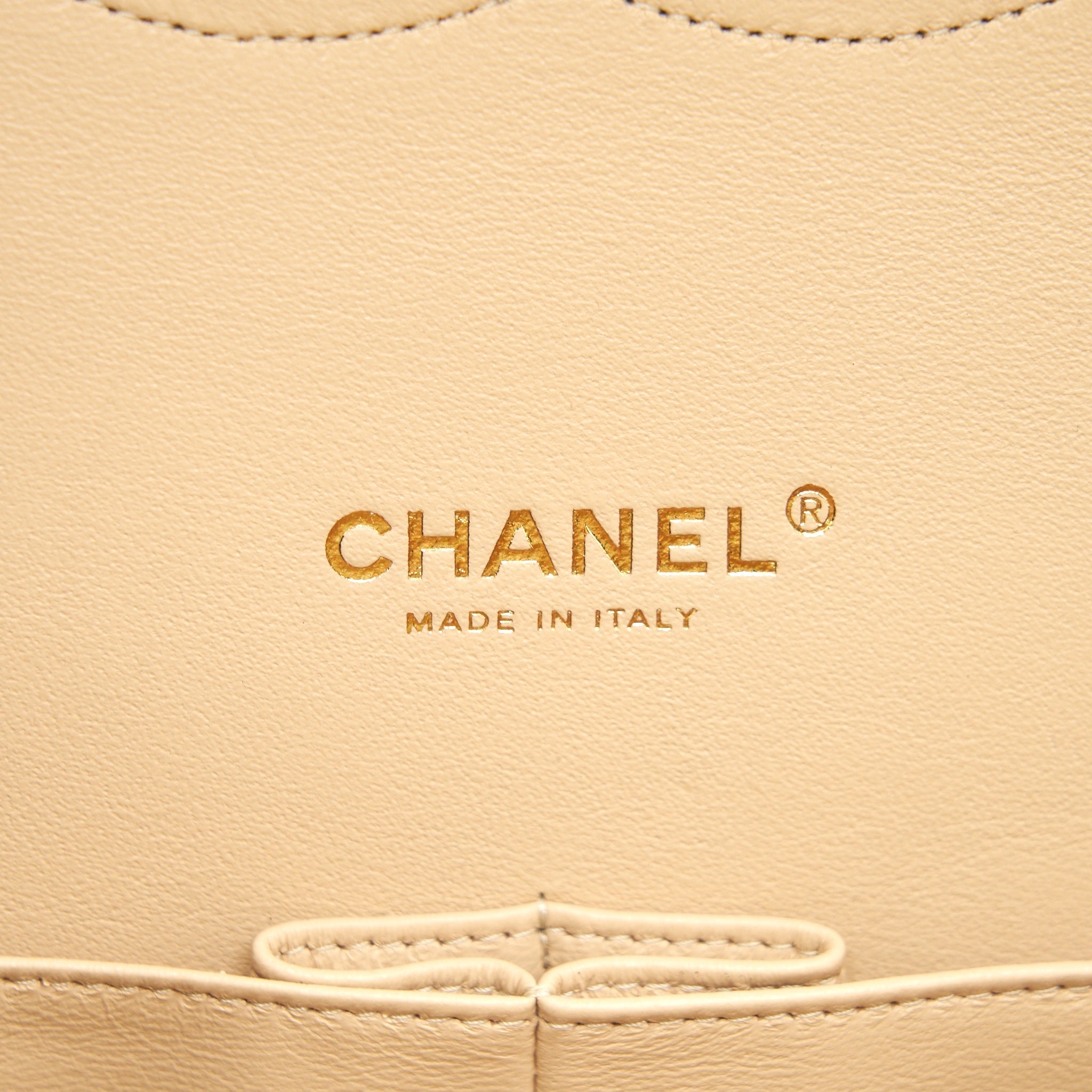 Chanel Maxi Classic Double Flap Bag Caviar beige