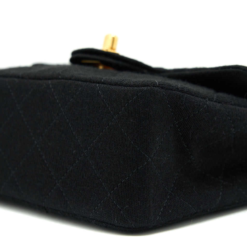Chanel Vintage Fabric Mini Square Flap Bag Black