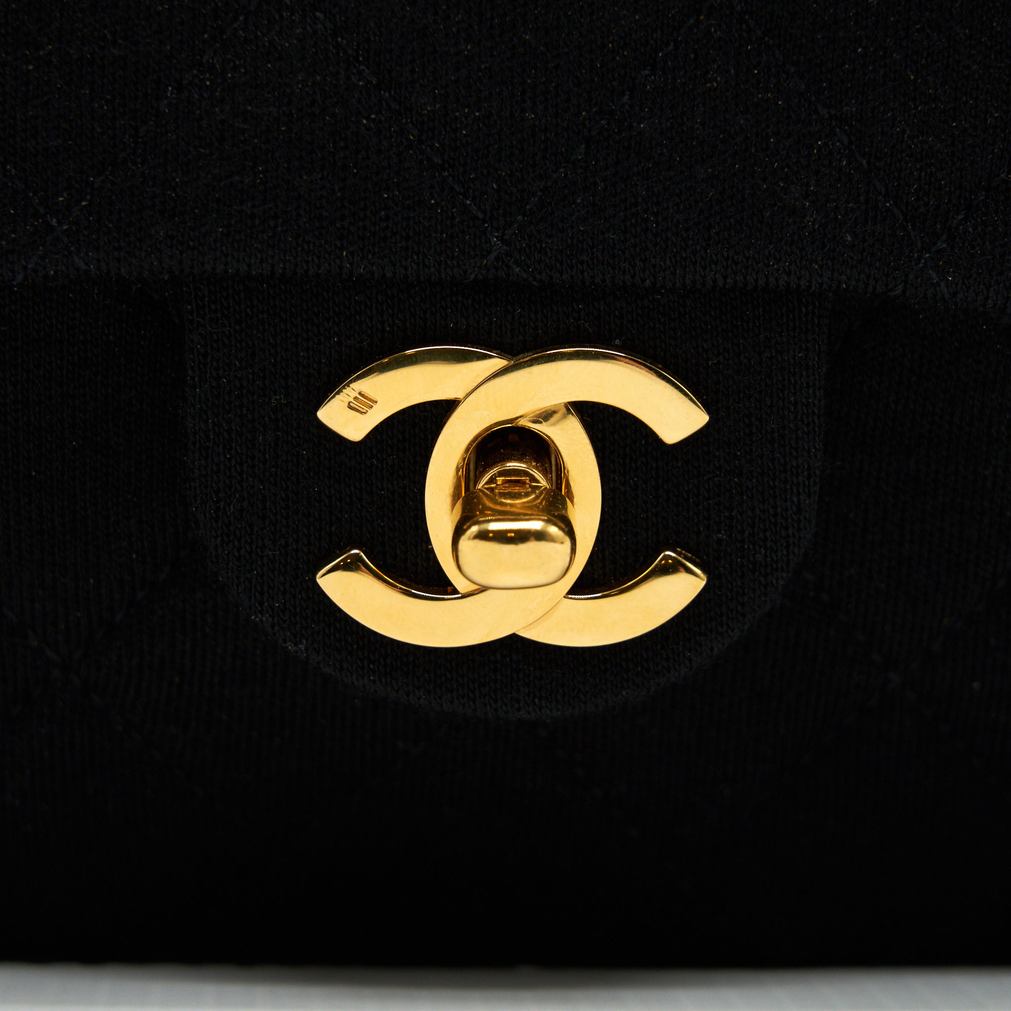 Chanel Vintage Fabric Mini Square Flap Bag Black
