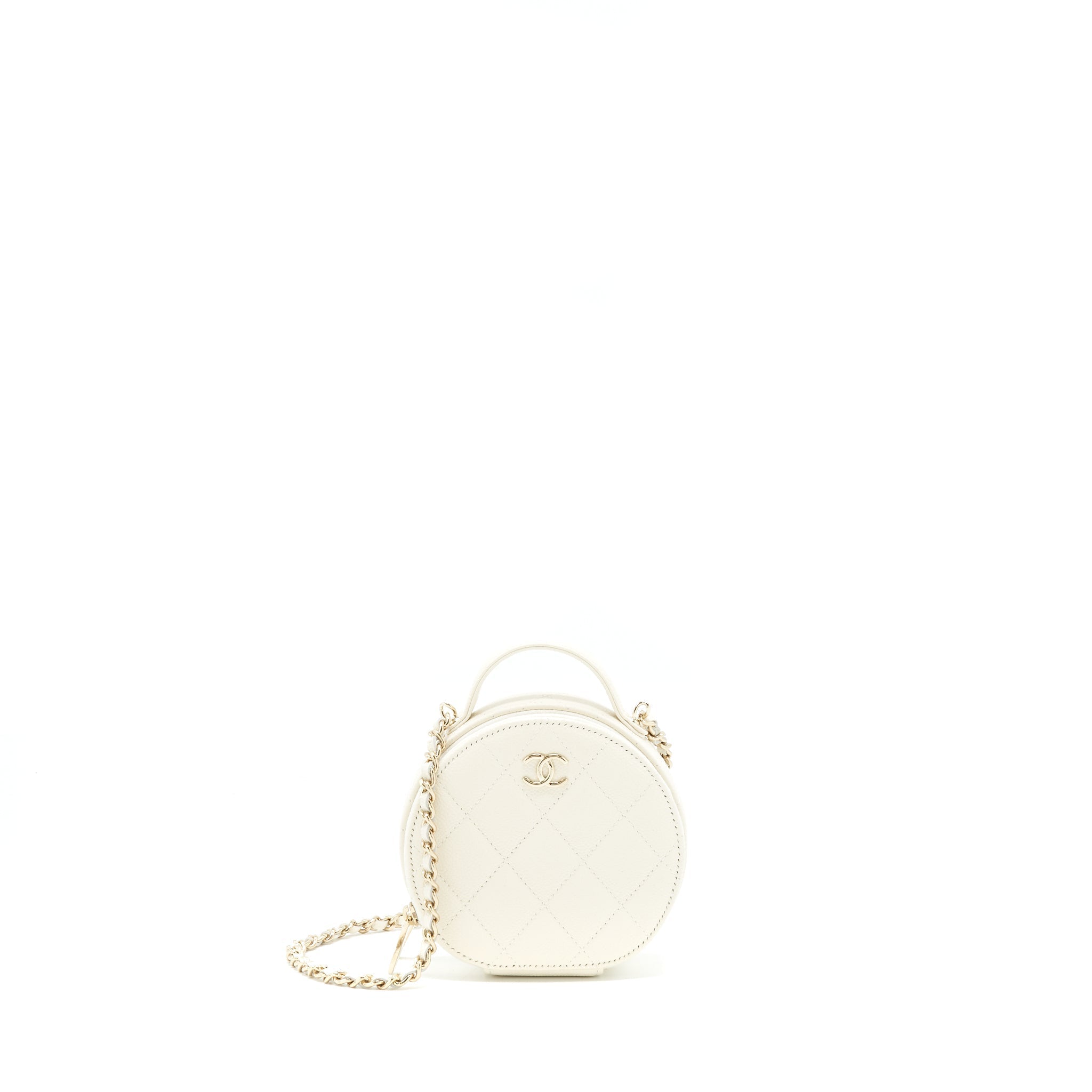 Chanel clutch with chain Caviar white L