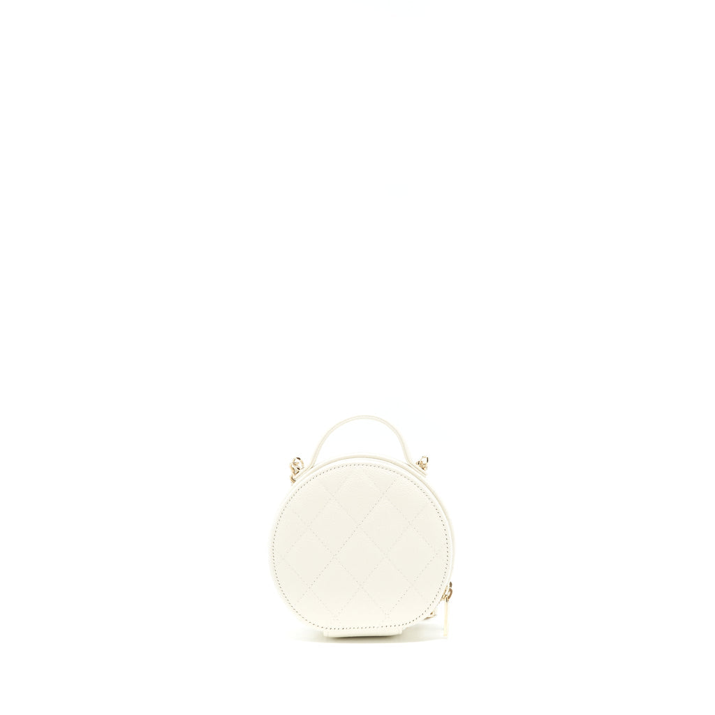 Chanel clutch with chain Caviar white L