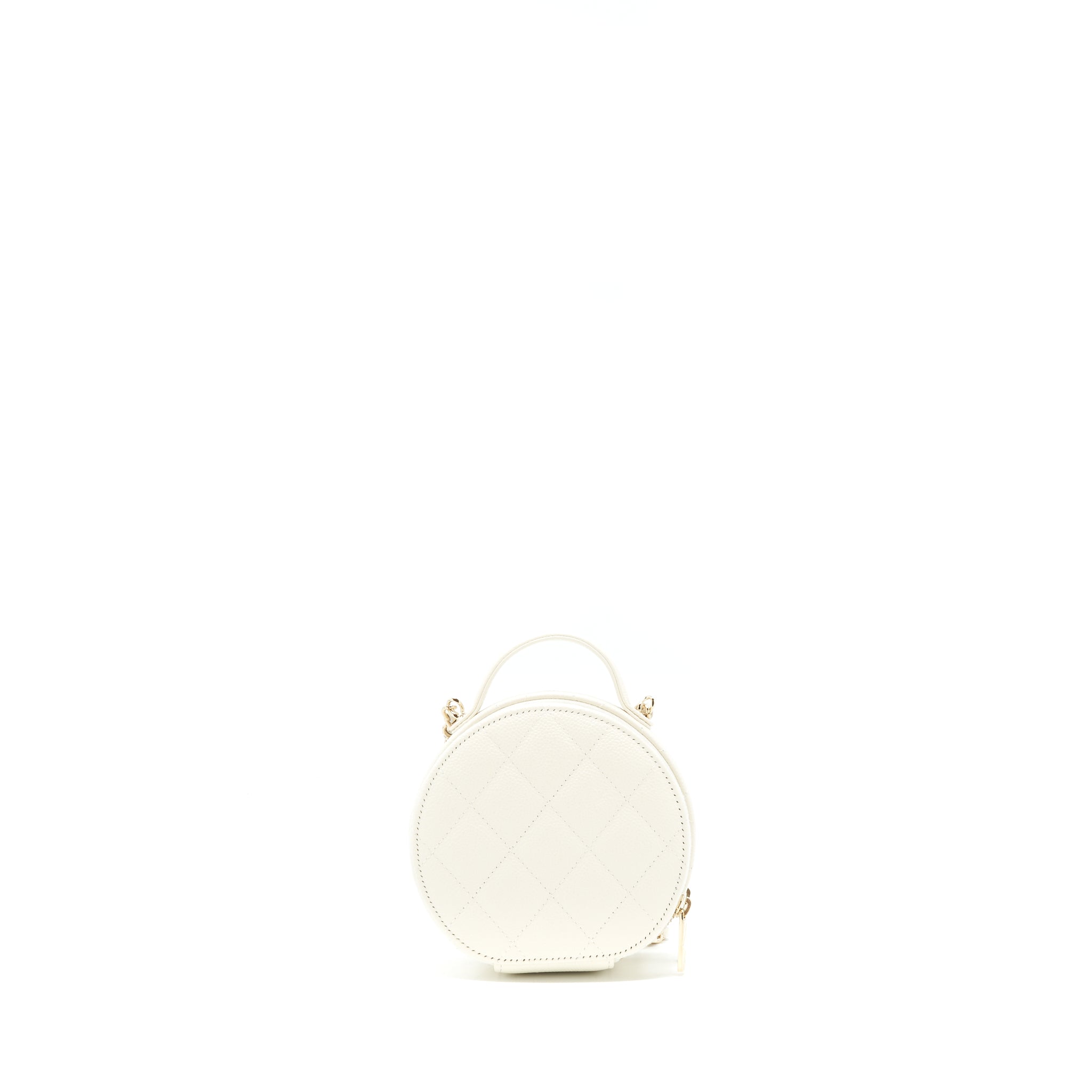 Chanel clutch with chain Caviar white L