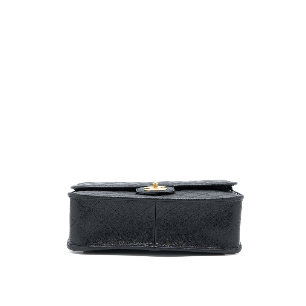 Chanel 22K Large Backpack Caviar Black Brushed  (Microchip)