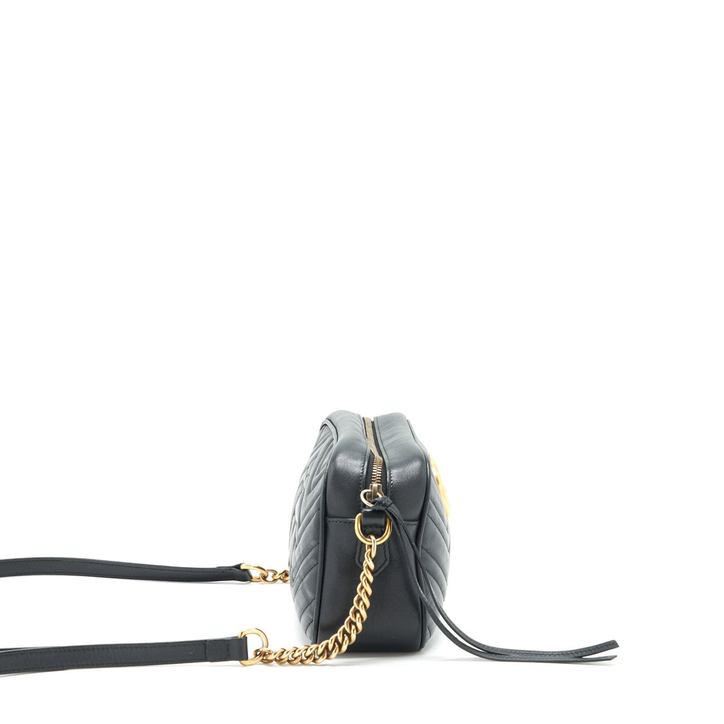 Gucci Marmont small matelasse shoulder bag black