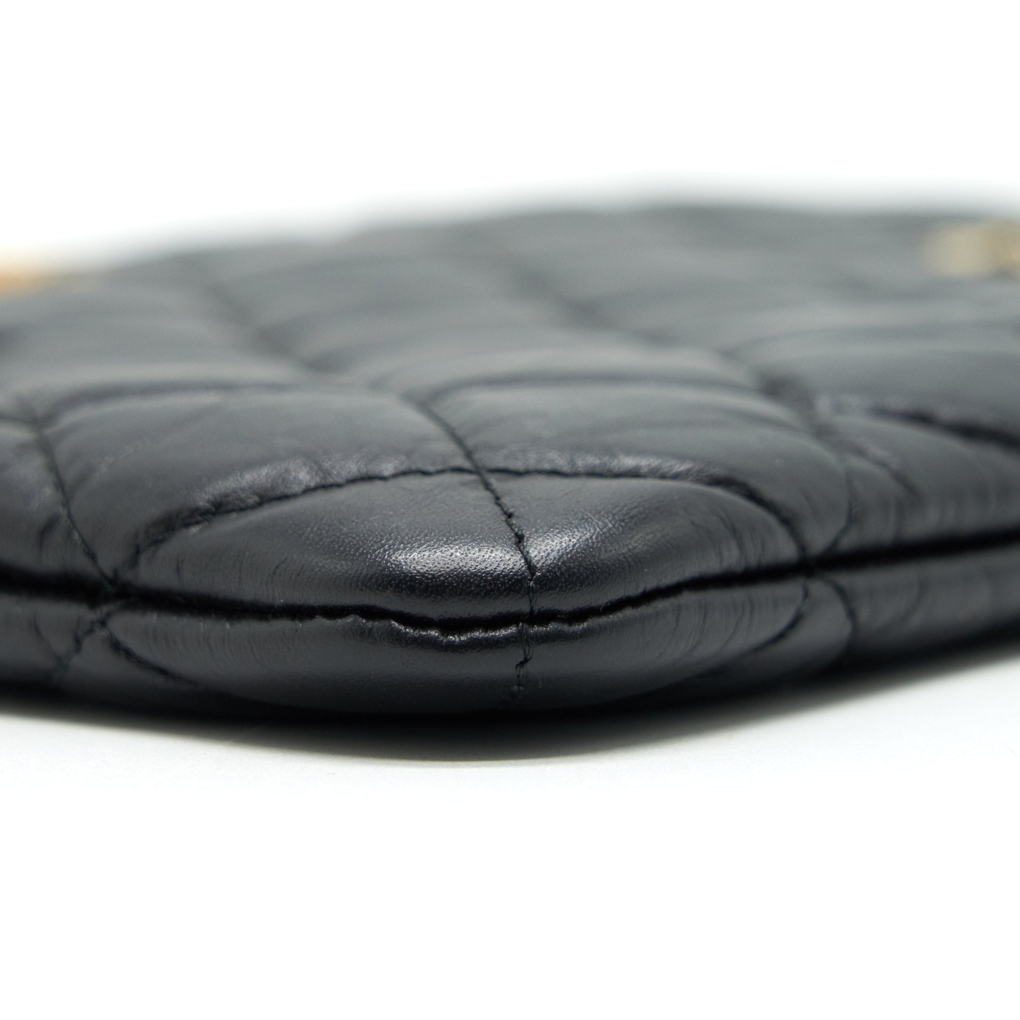 Chanel 2.55 Leather Clutch with Charm Black
