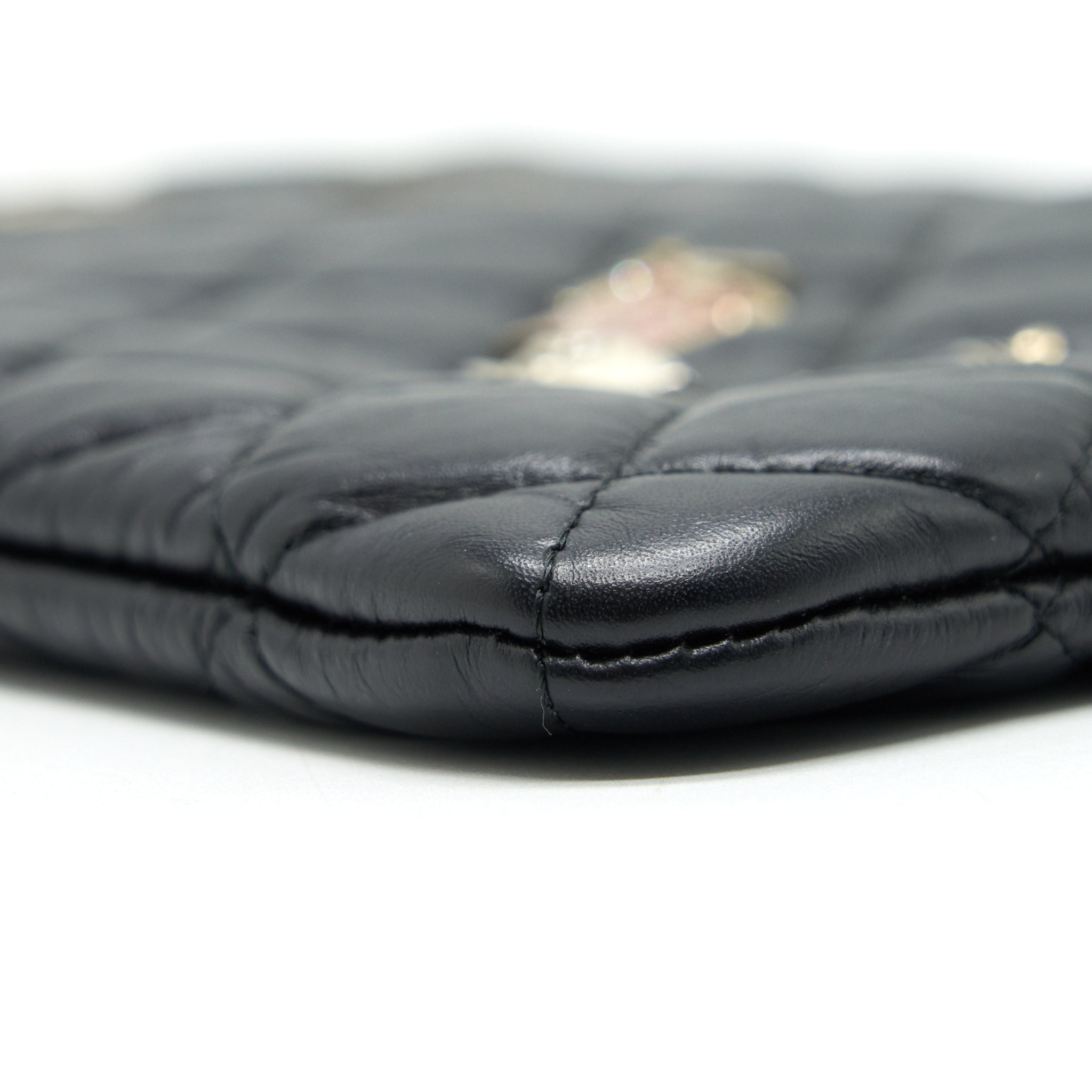 Chanel 2.55 Leather Clutch with Charm Black