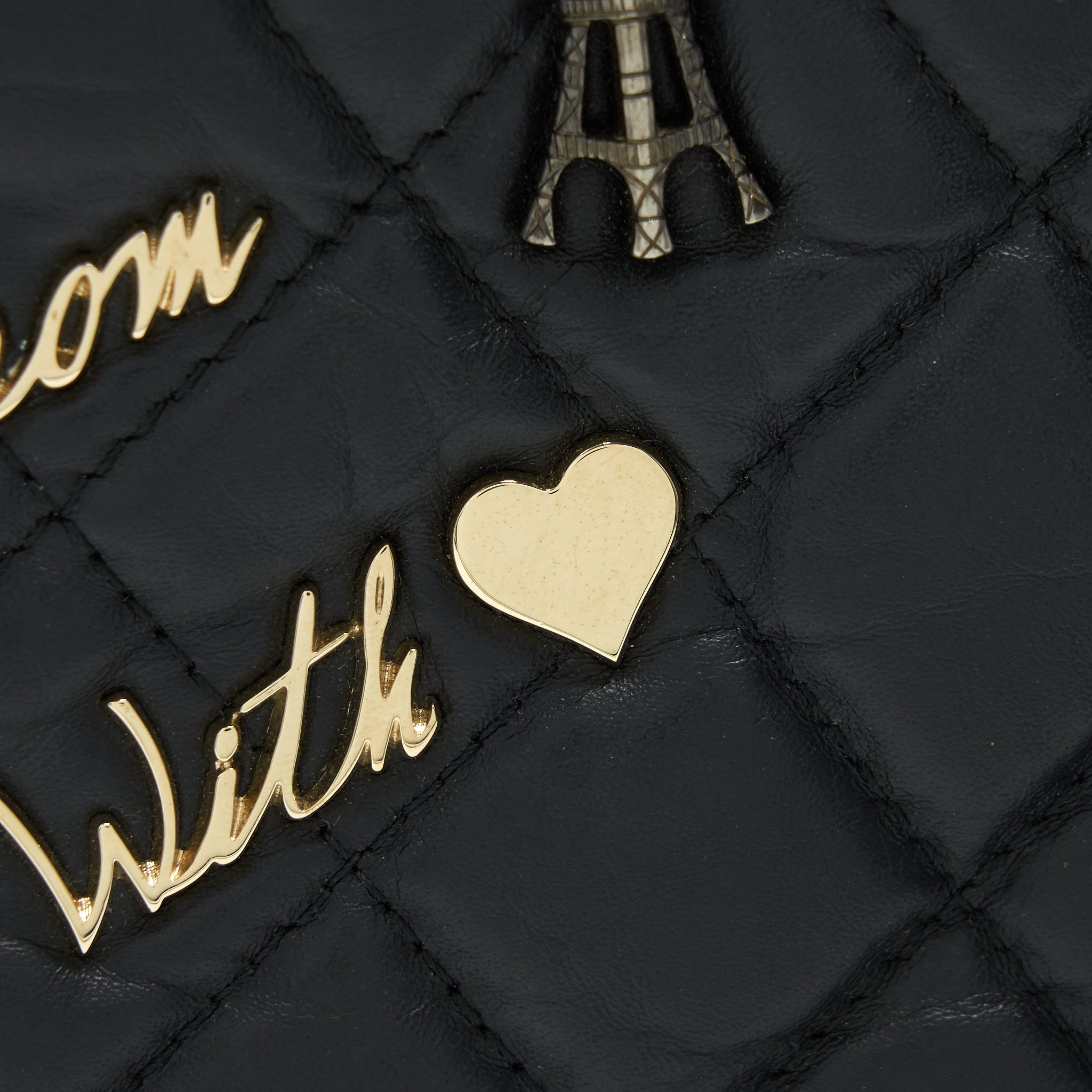 Chanel 2.55 Leather Clutch with Charm Black