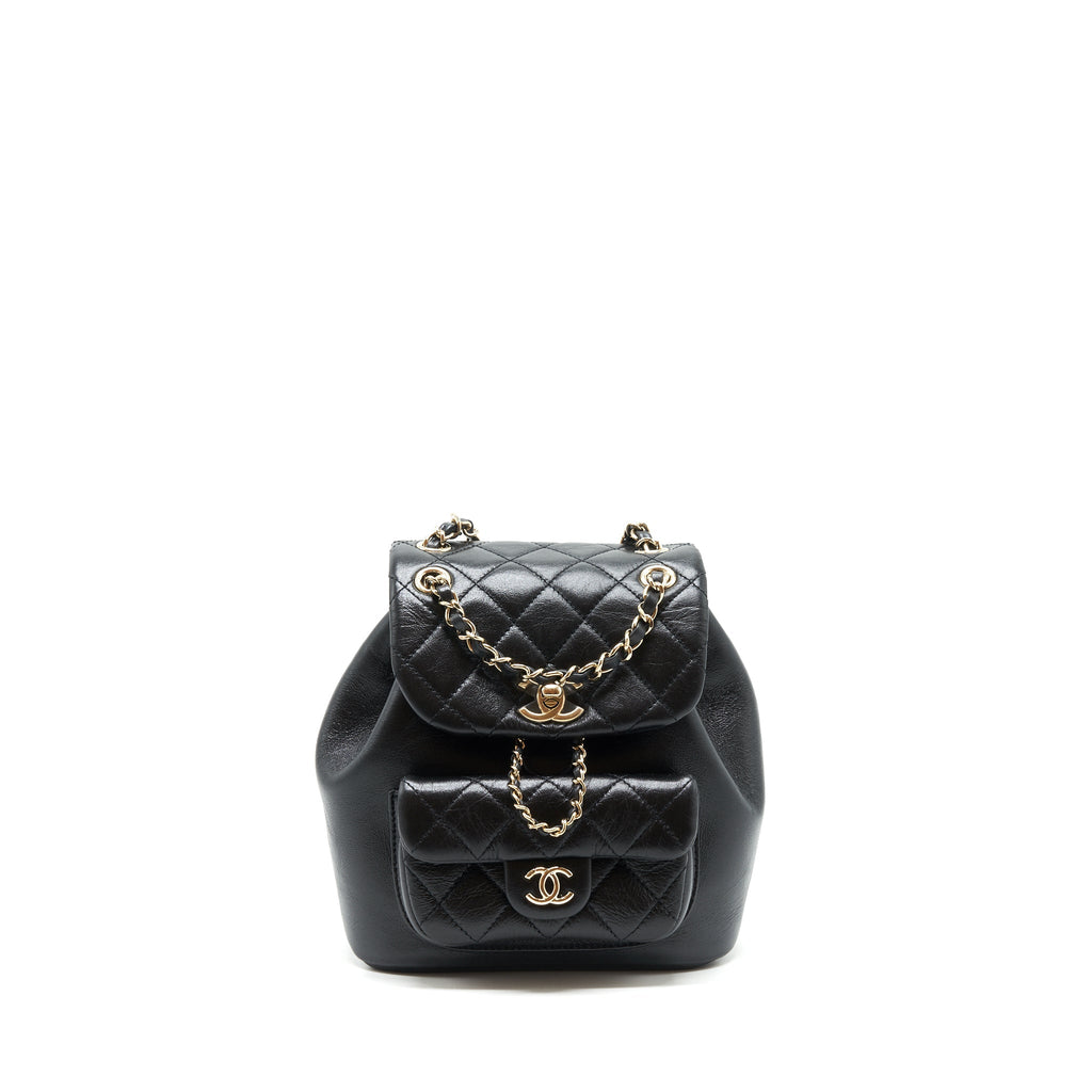 Chanel 22C mini Duma backpack calfskin Black L