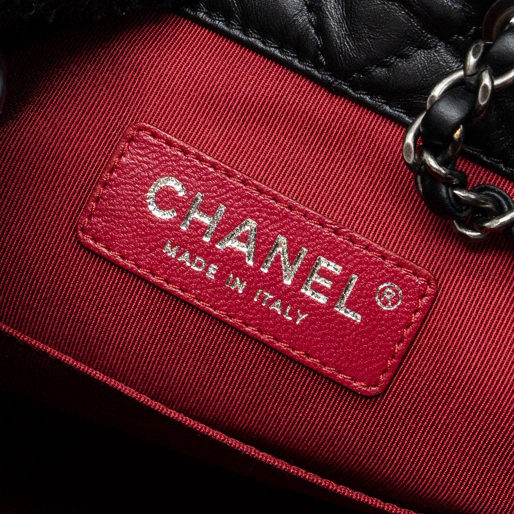 Chanel Small Gabrielle Backpack Aged Calfskin Black Multicolour Hardware