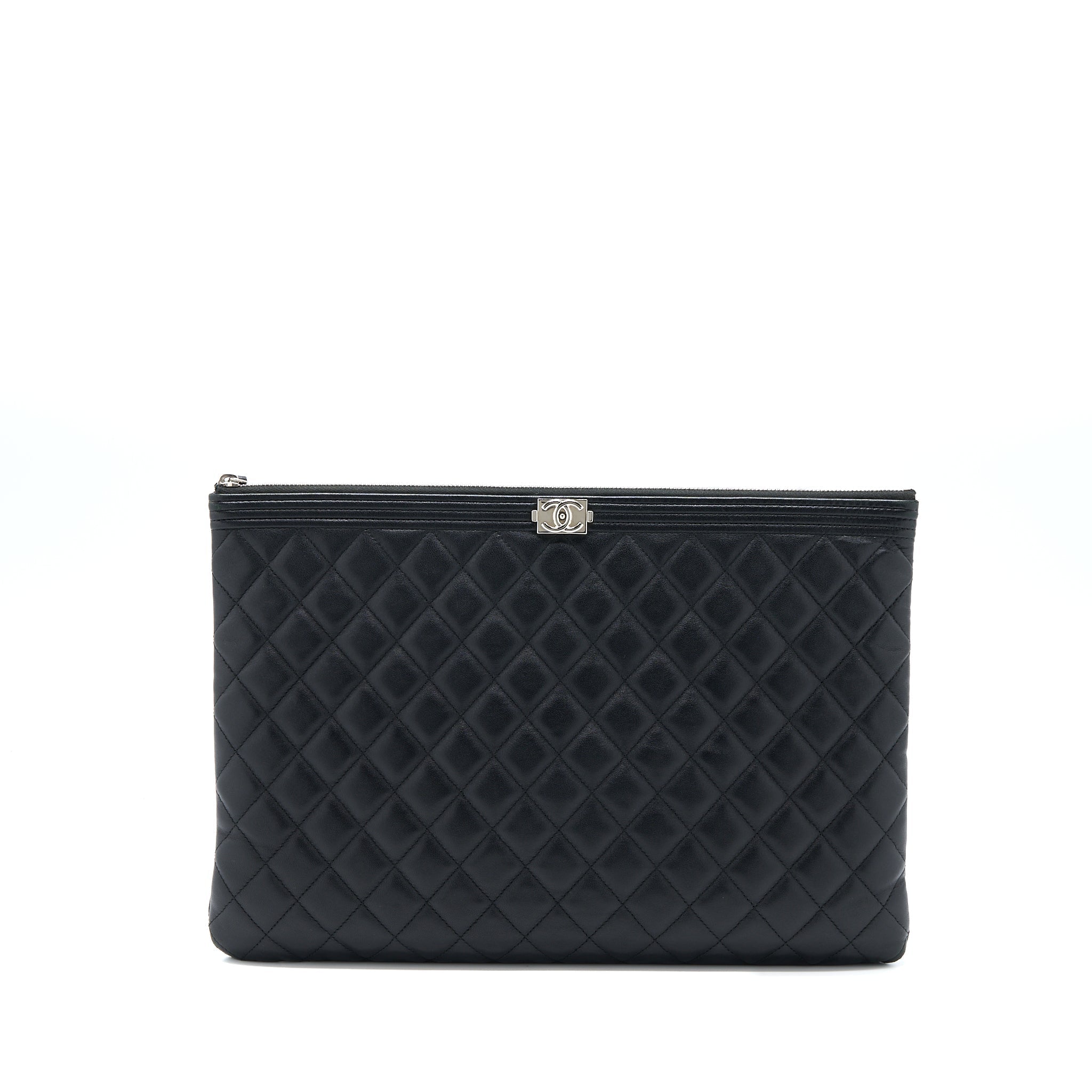 Chanel Boy Clutch Lambskin Black