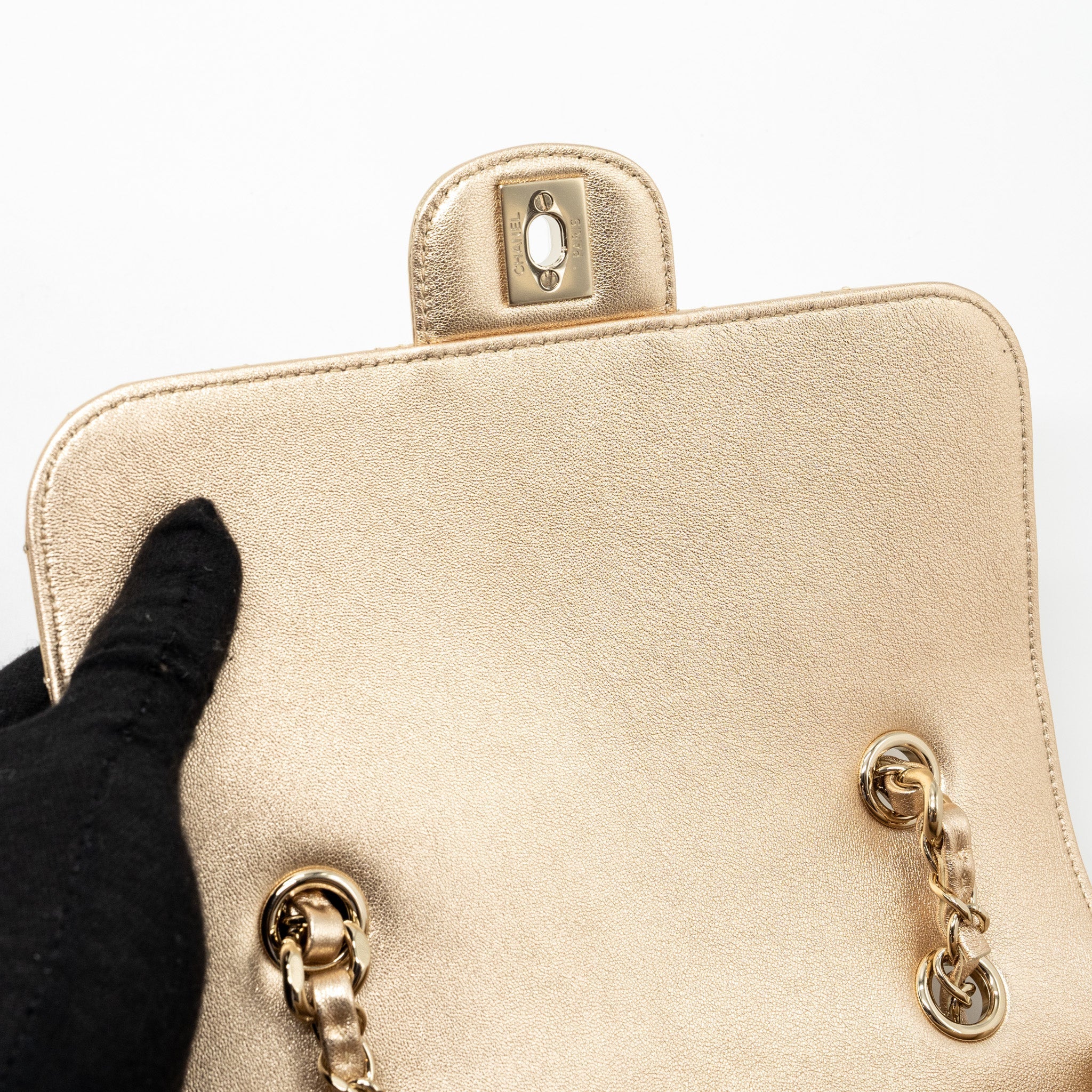 Chanel 24c Backpack With Star Patent Gold L (microchip)
