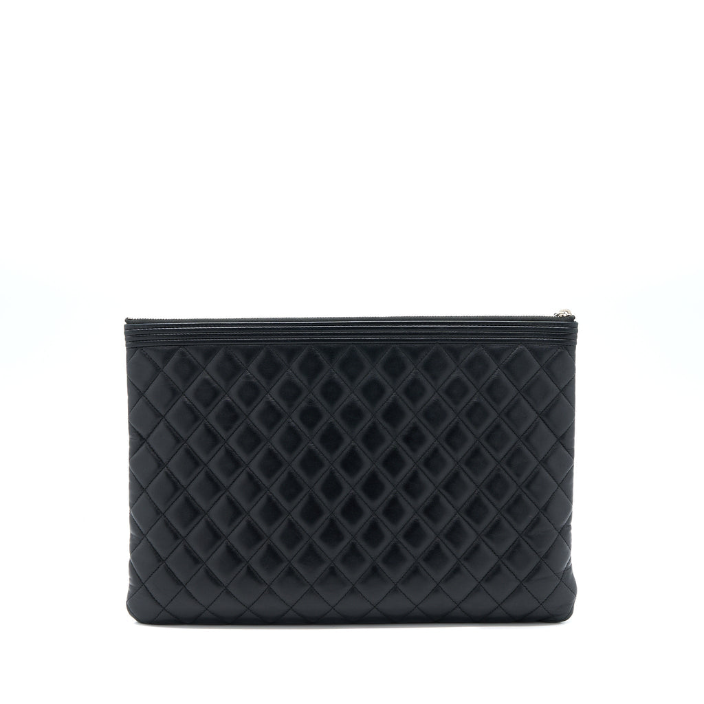 Chanel Boy Clutch Lambskin Black