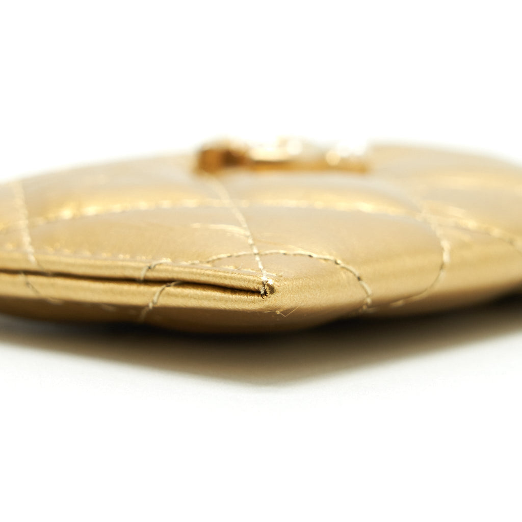 Chanel CC Logo  Holder Gold Lambskin