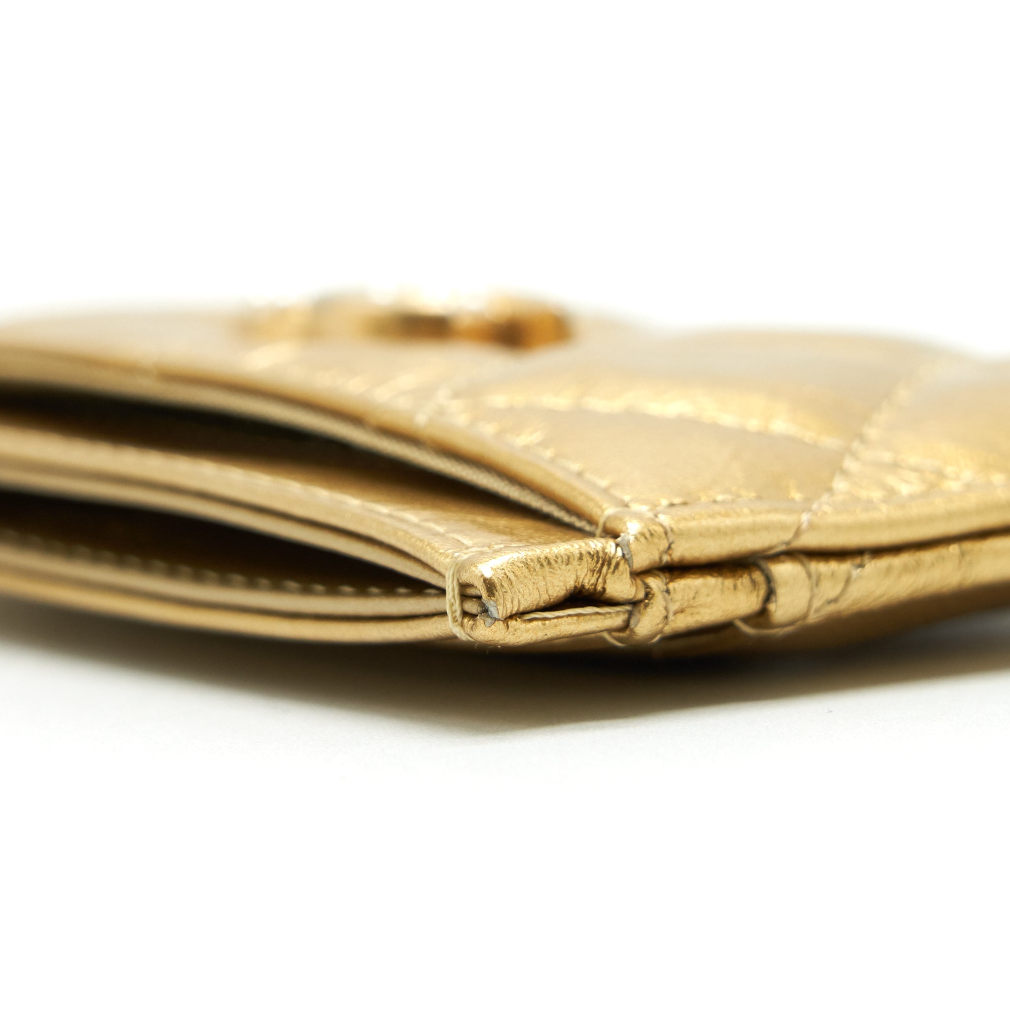 Chanel CC Logo  Holder Gold Lambskin
