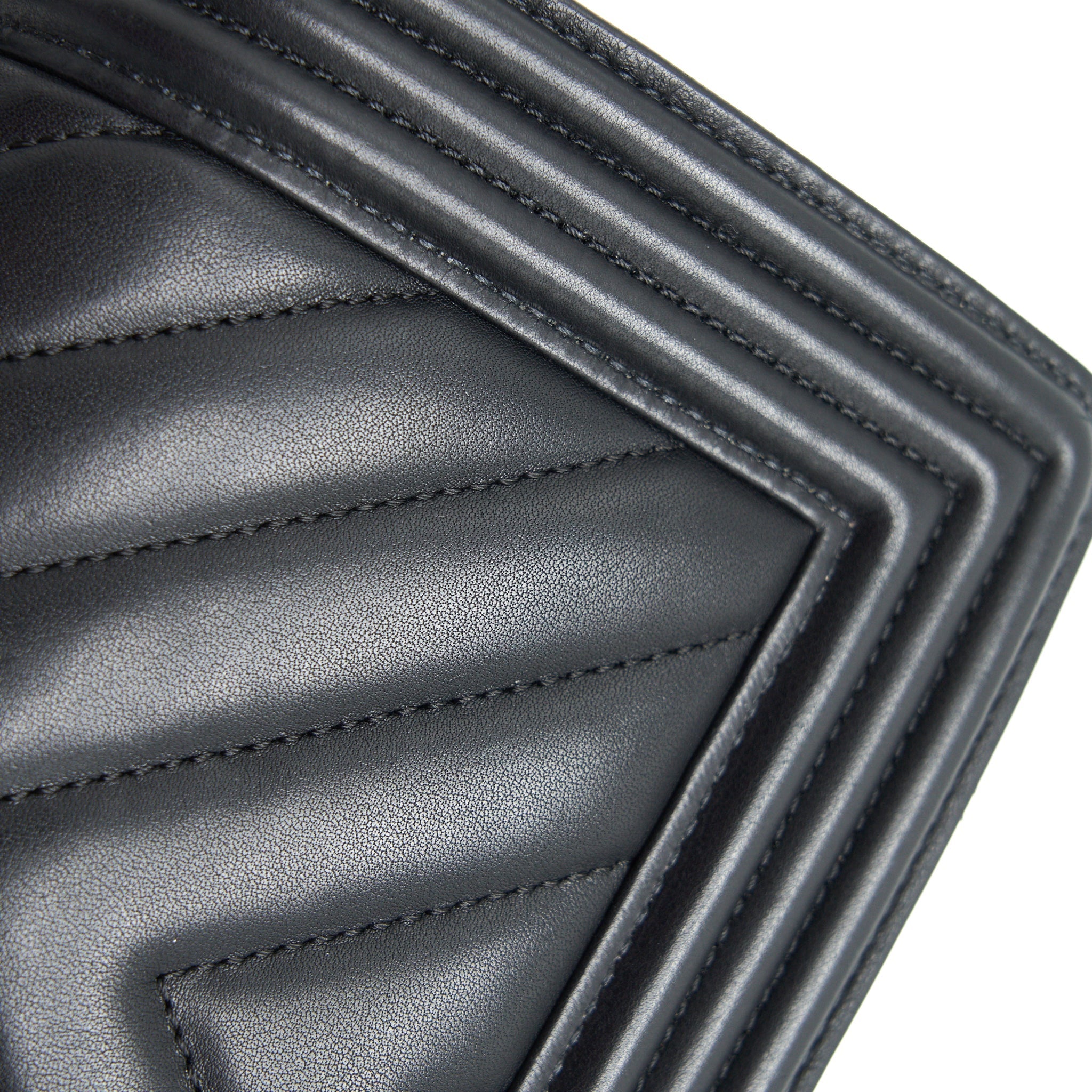 Chanel Small Chevron Leboy Bag Calfskin Black With