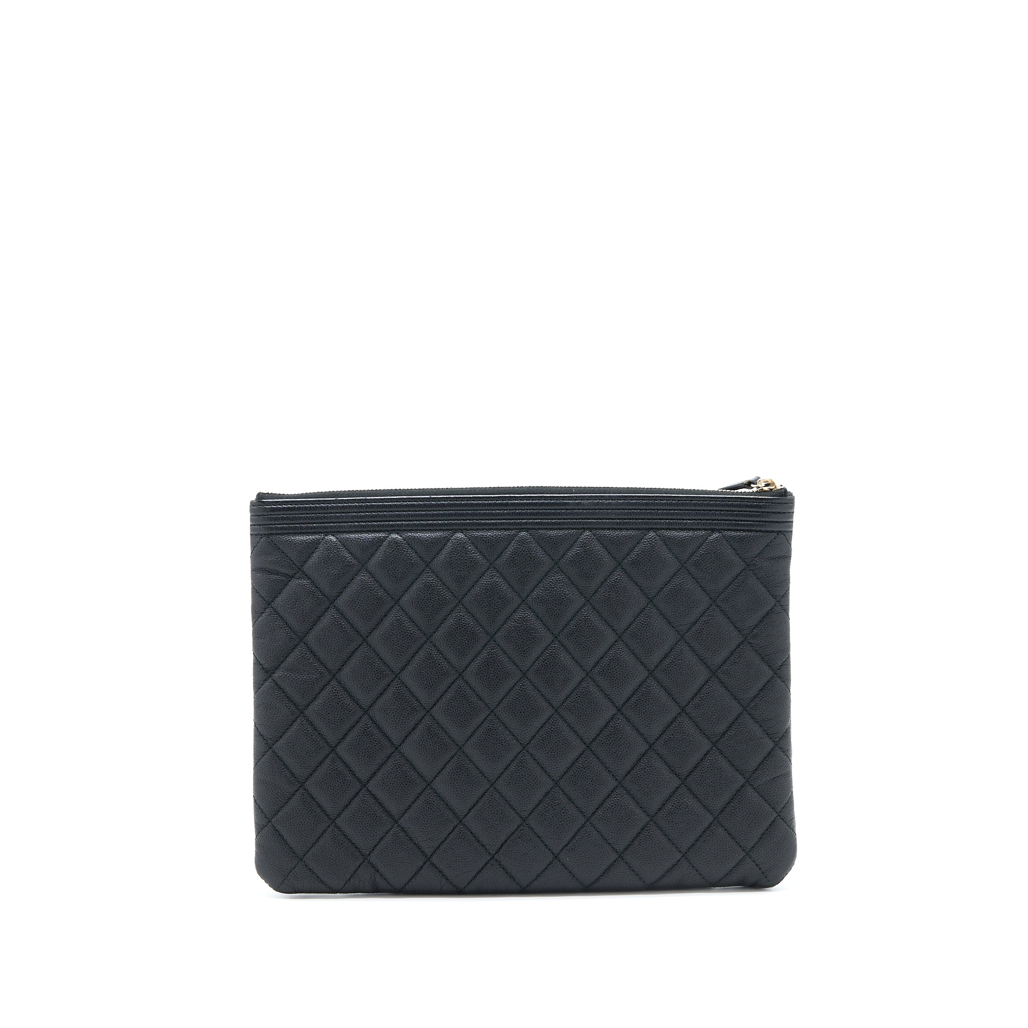 Chanel Boy Clutch Caviar Black