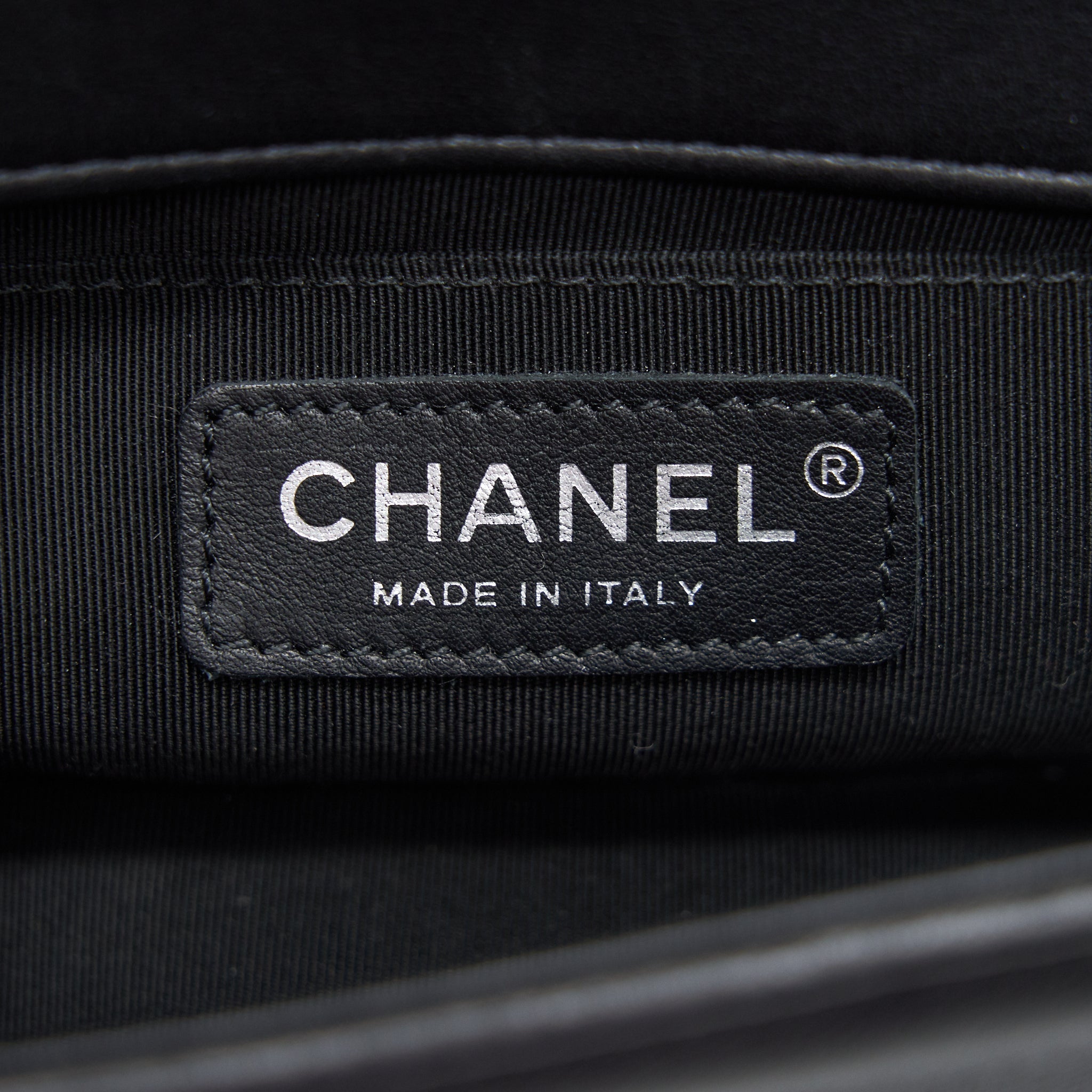 Chanel Small Chevron Leboy Bag Calfskin Black With