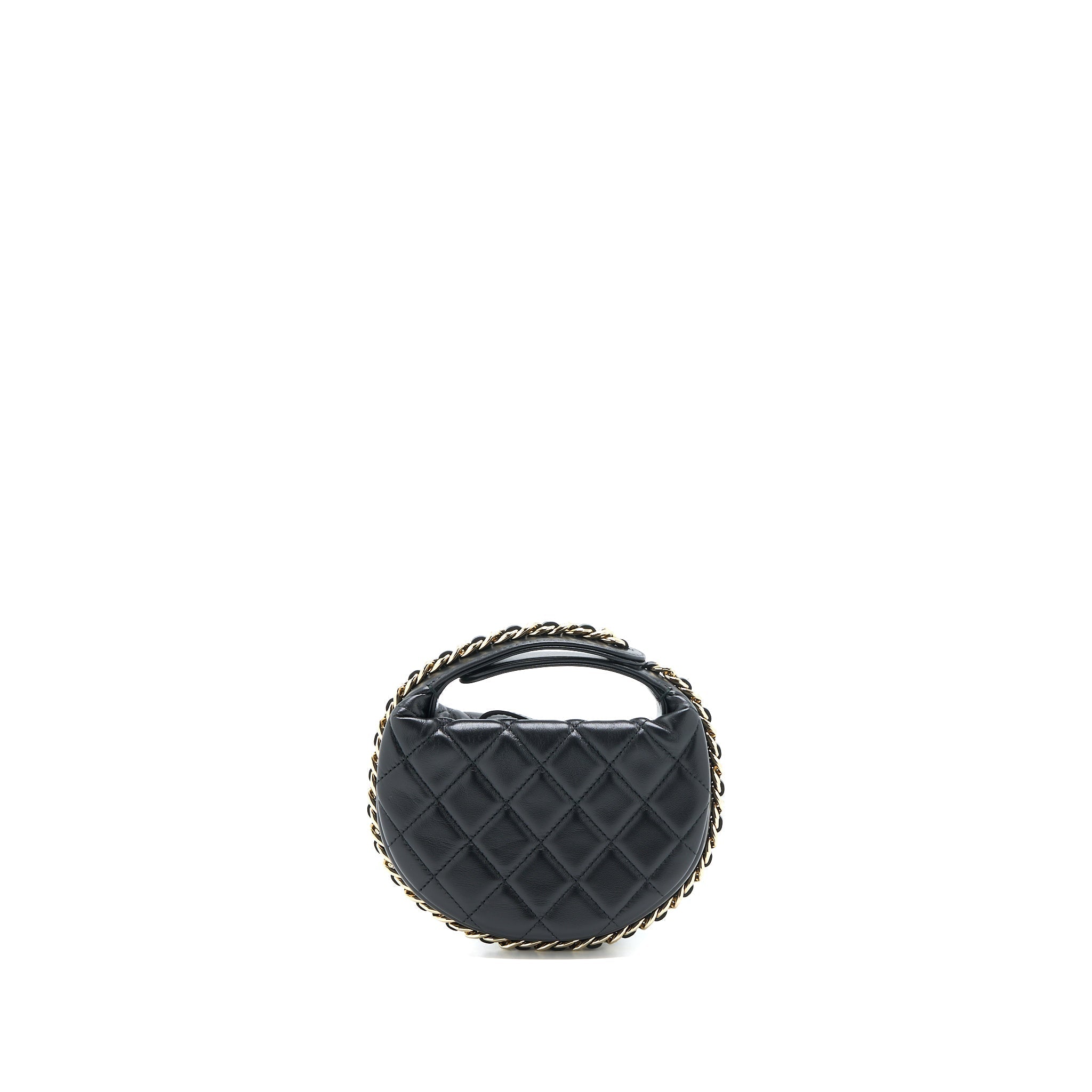 Chanel 23C Round Clutch Lambskin Black L (Microchip)