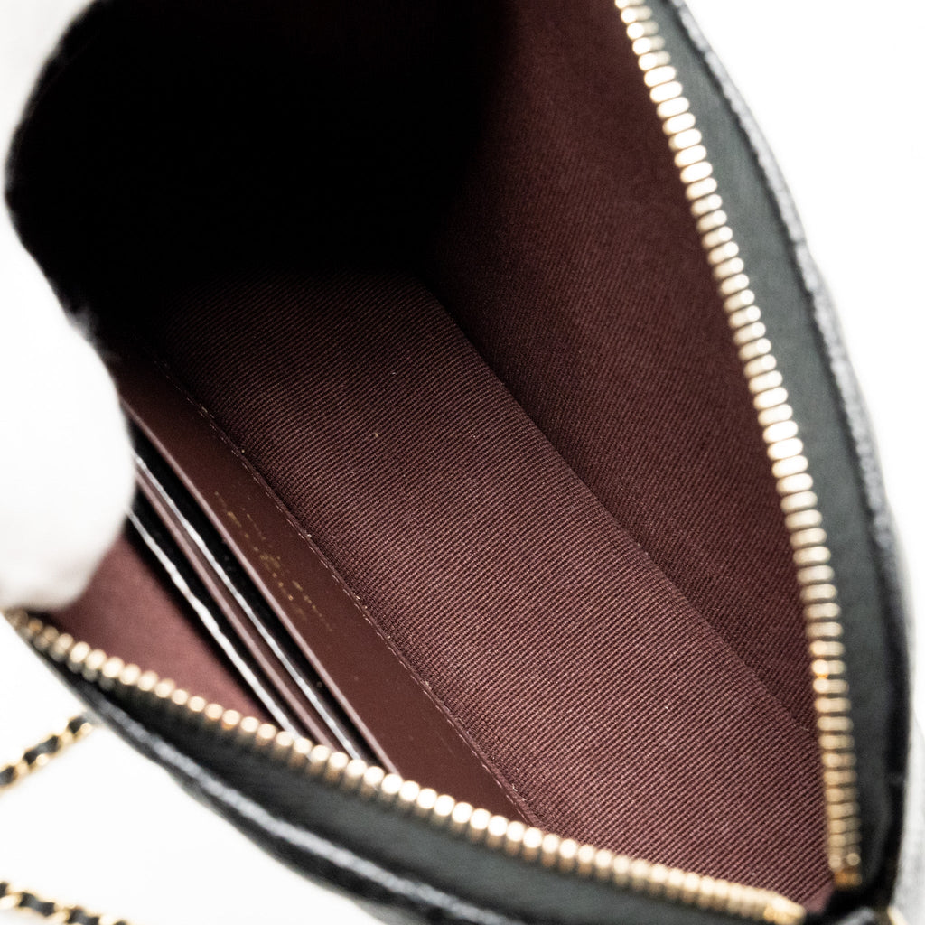 Chanel Classic CC Clutch with Chain Caviar Black L (Microchip)