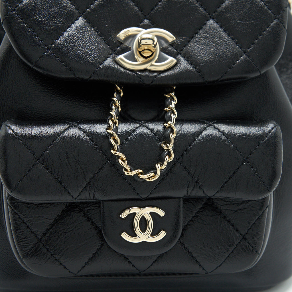 Chanel 22C mini Duma backpack calfskin Black L