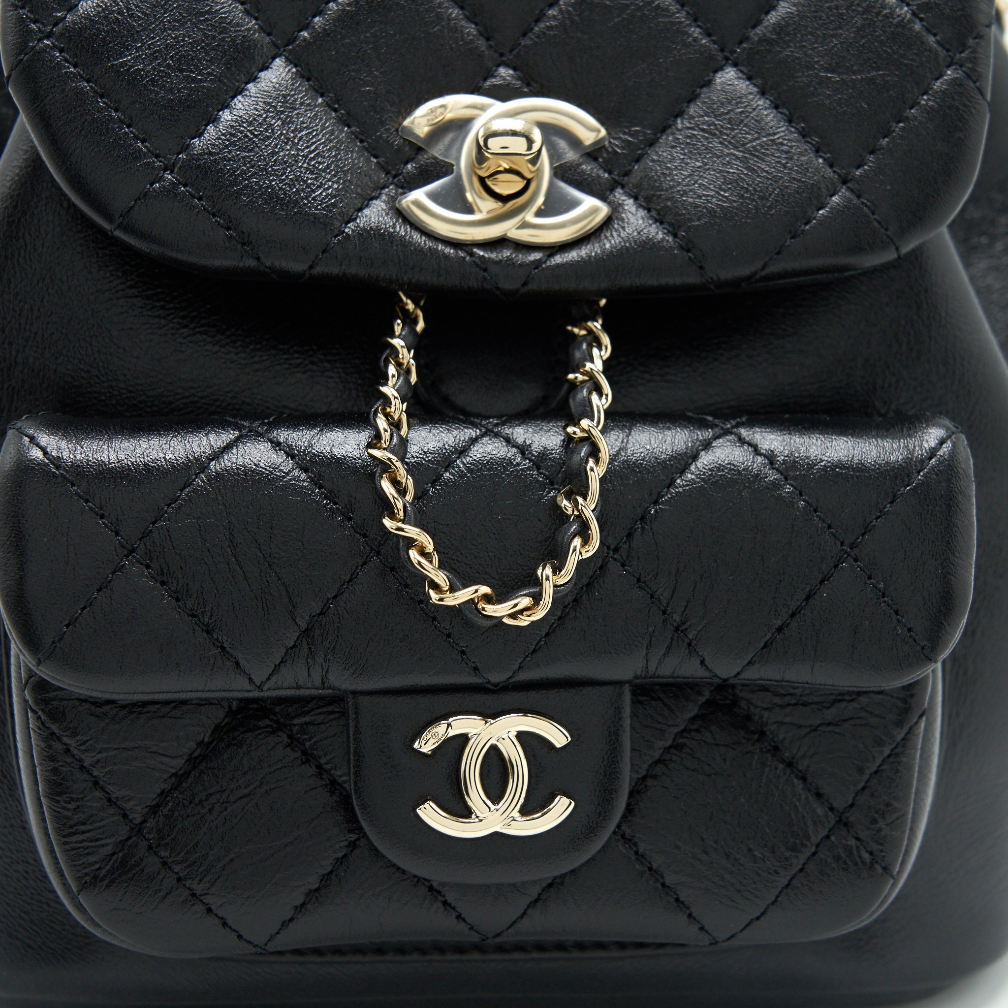 Chanel 22C mini Duma backpack calfskin Black L