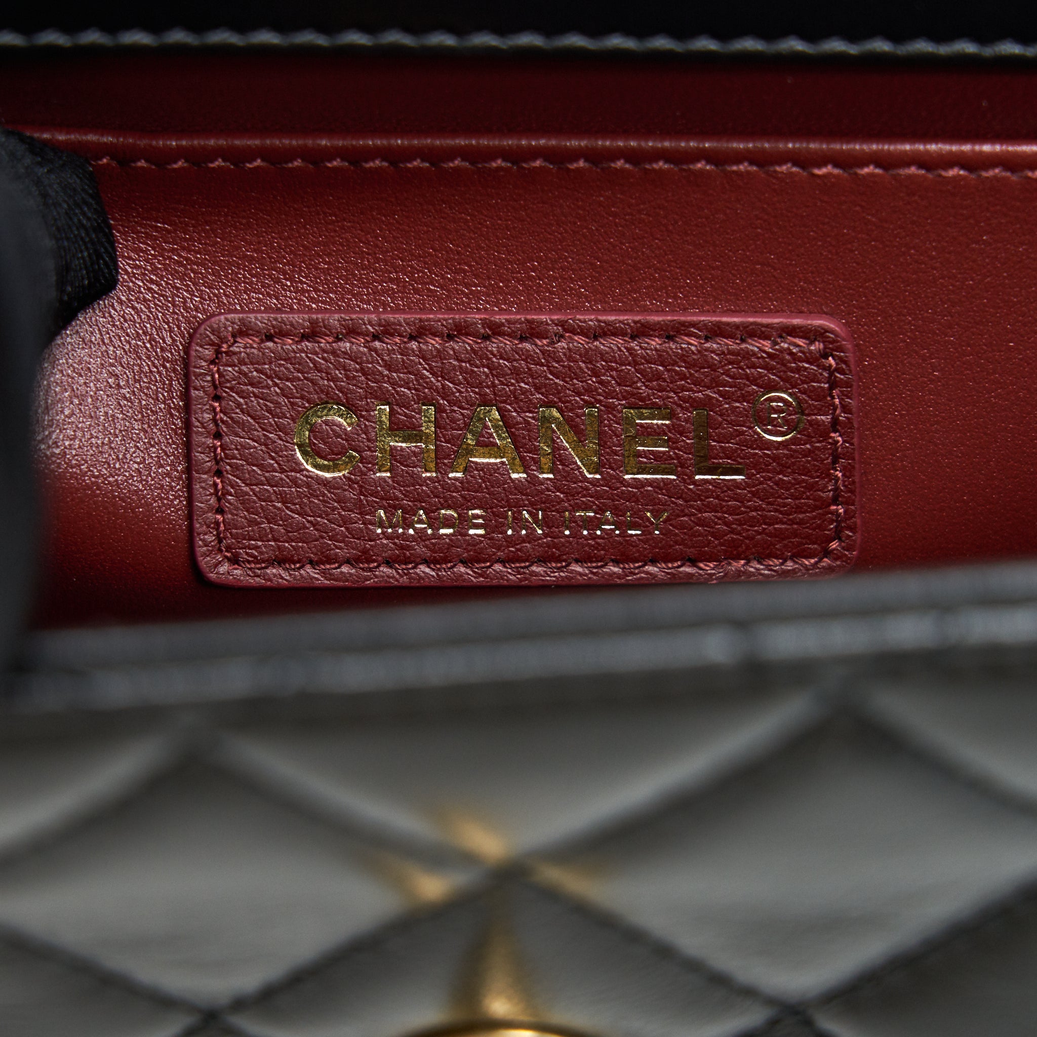 Chanel 21A Gold Crush Mini Flap Bag Calfskin Black