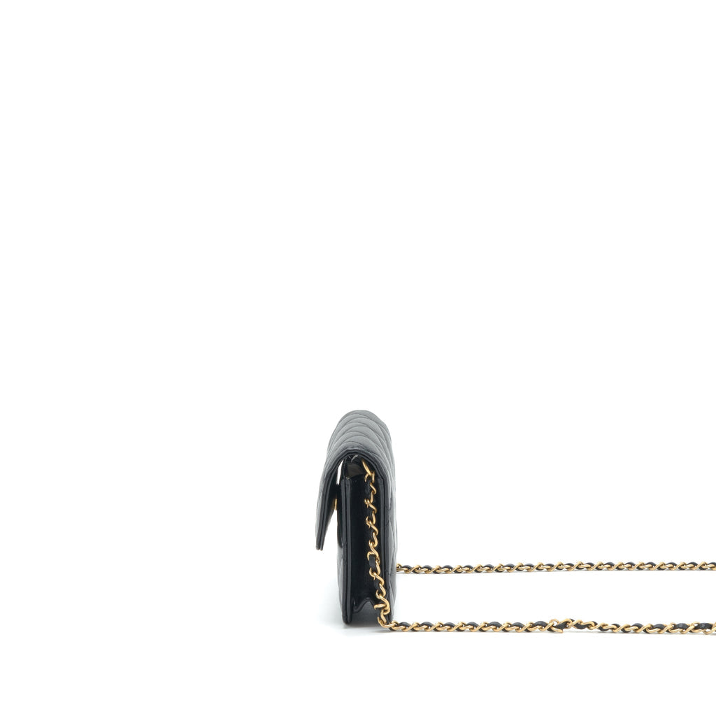 Chanel Pearl Crush Mini Flap Belt Bag Lambskin Black