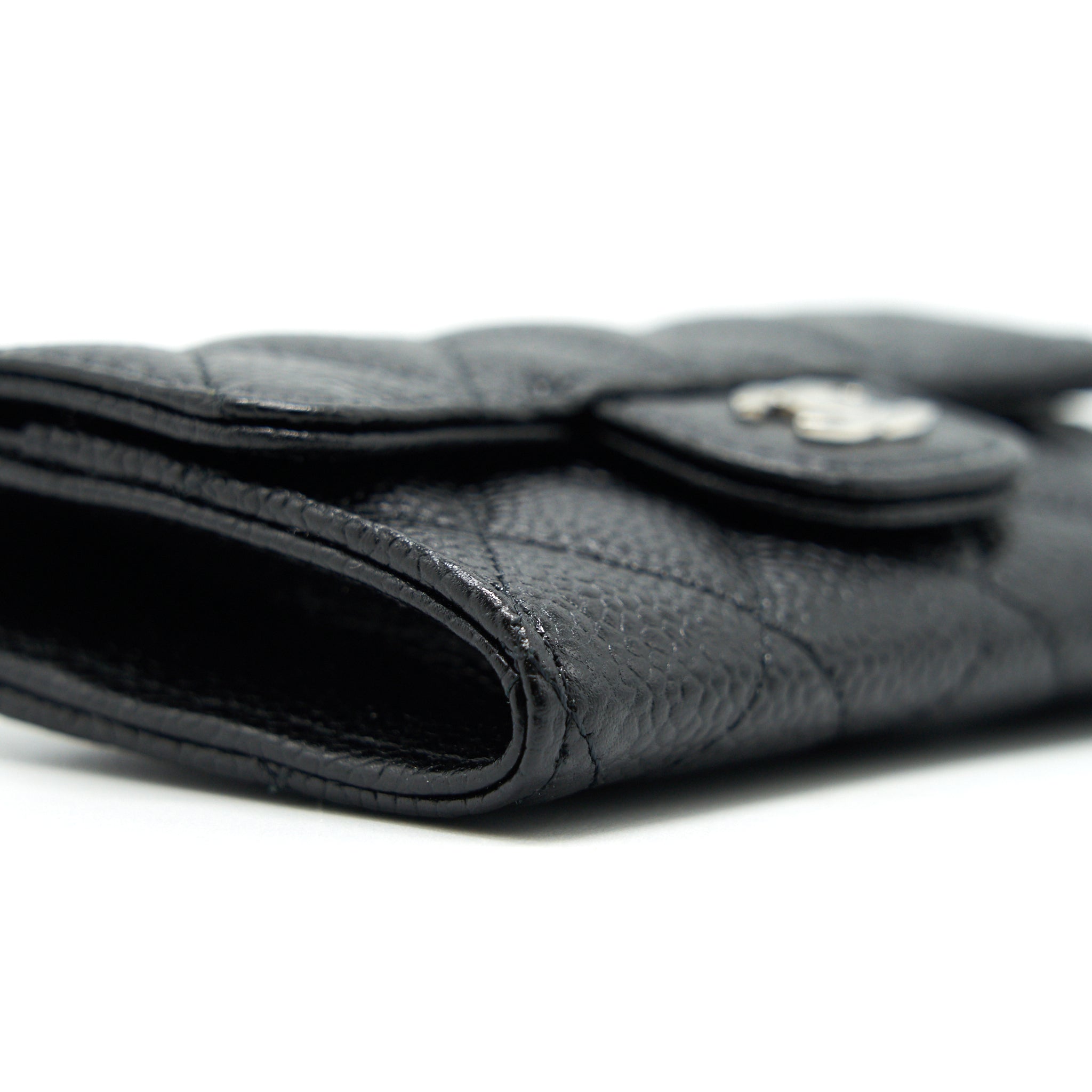 CHANEL Classic  Holder Grained Calfskin  Black